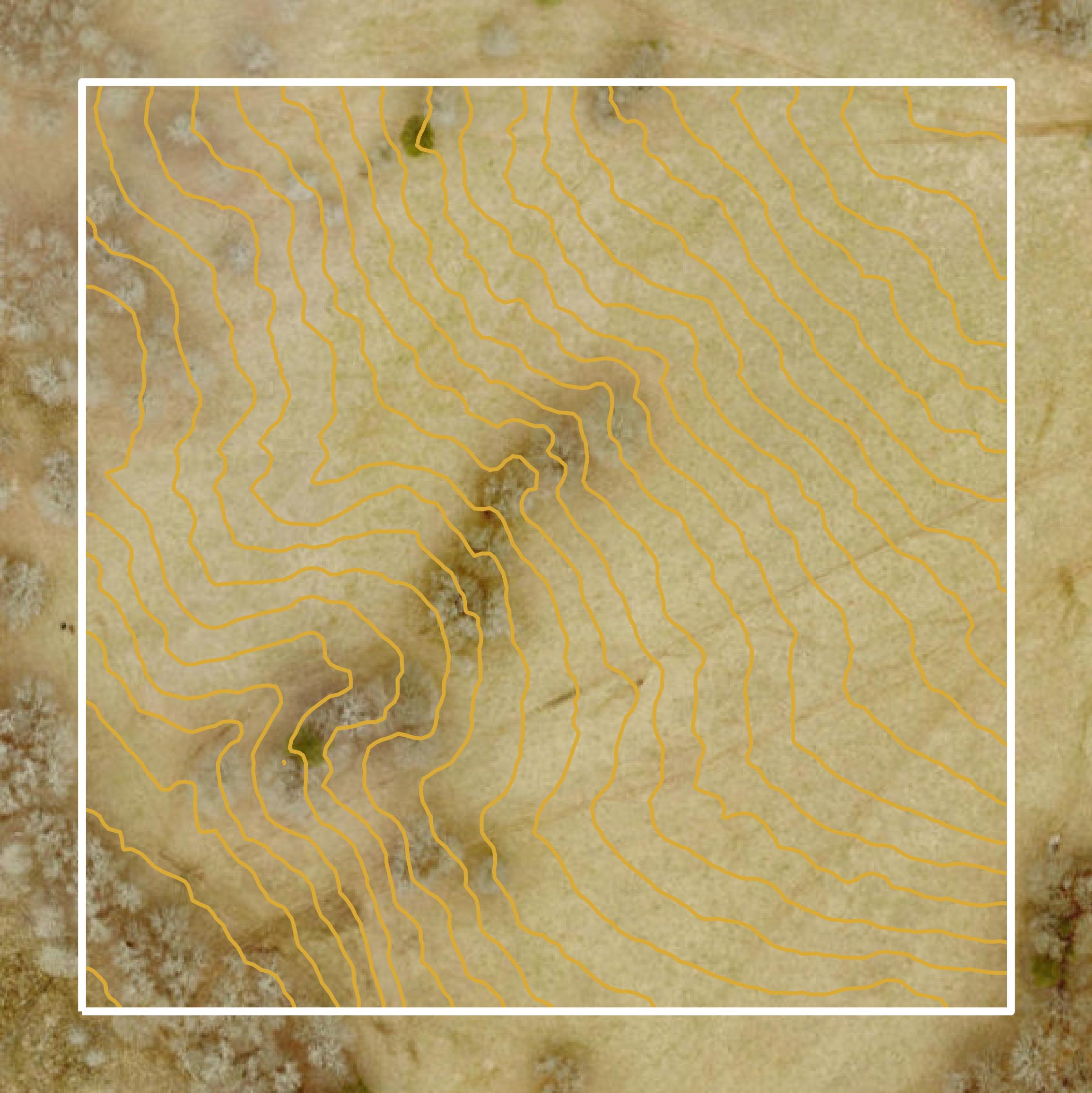 This image shows a contour map in Coweta County created using GIS data in Equator.