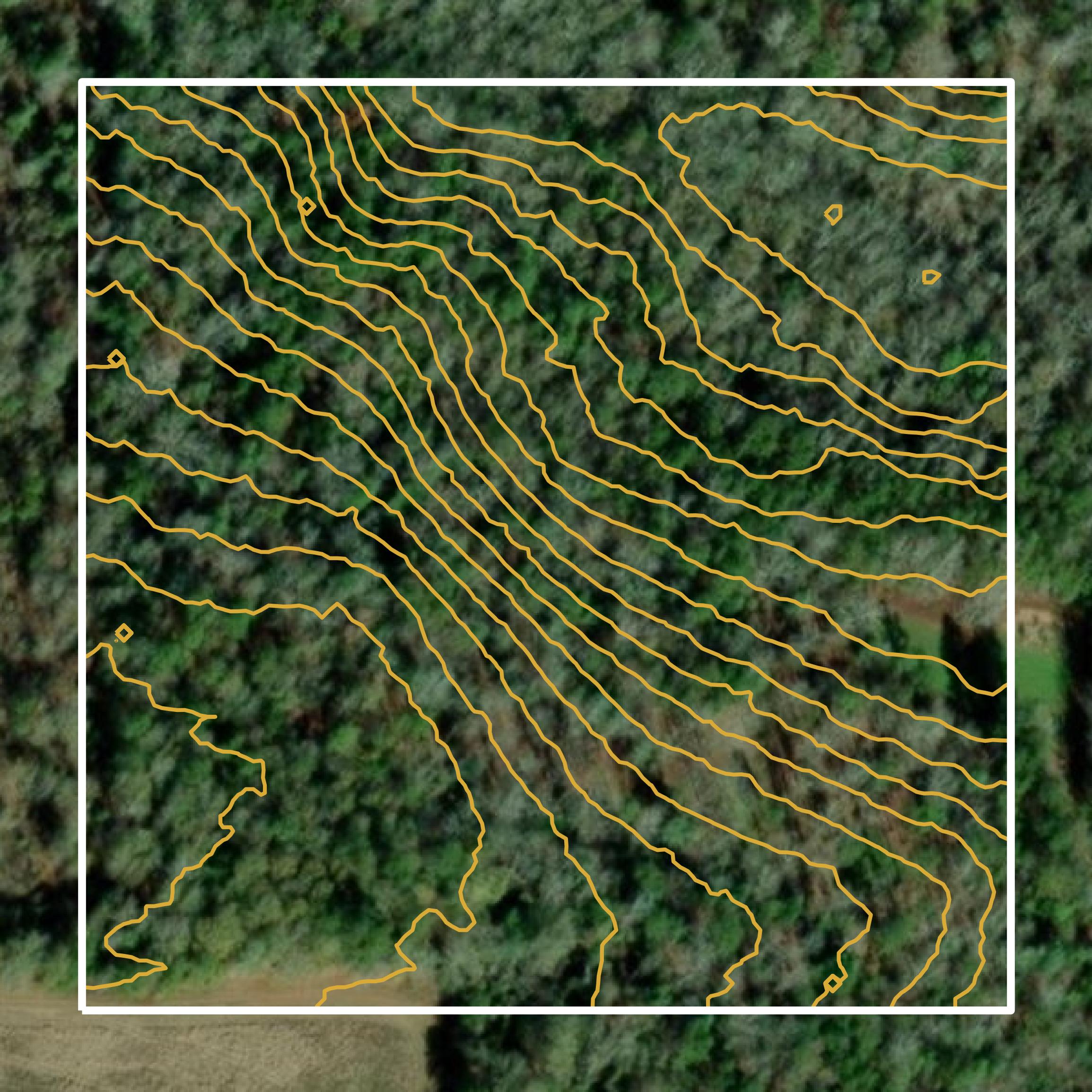 This image shows a contour map in Crawford County created using GIS data in Equator.