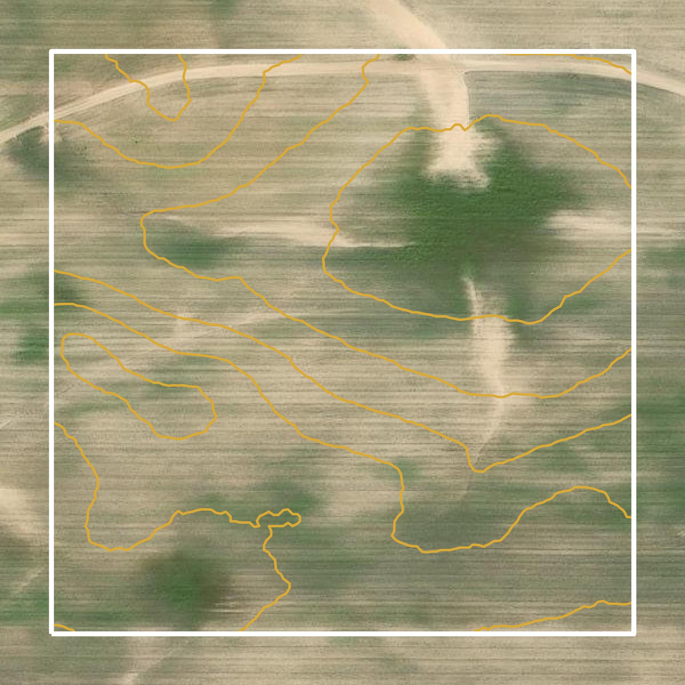 This image shows a contour map in Crisp County created using GIS data in Equator.