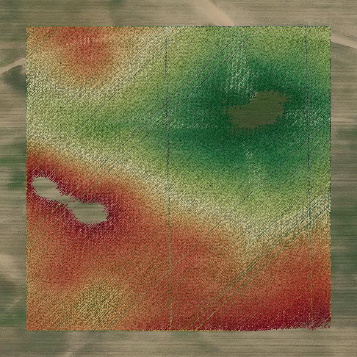 This image shows a LiDAR point cloud in Crisp County created using GIS data in Equator.