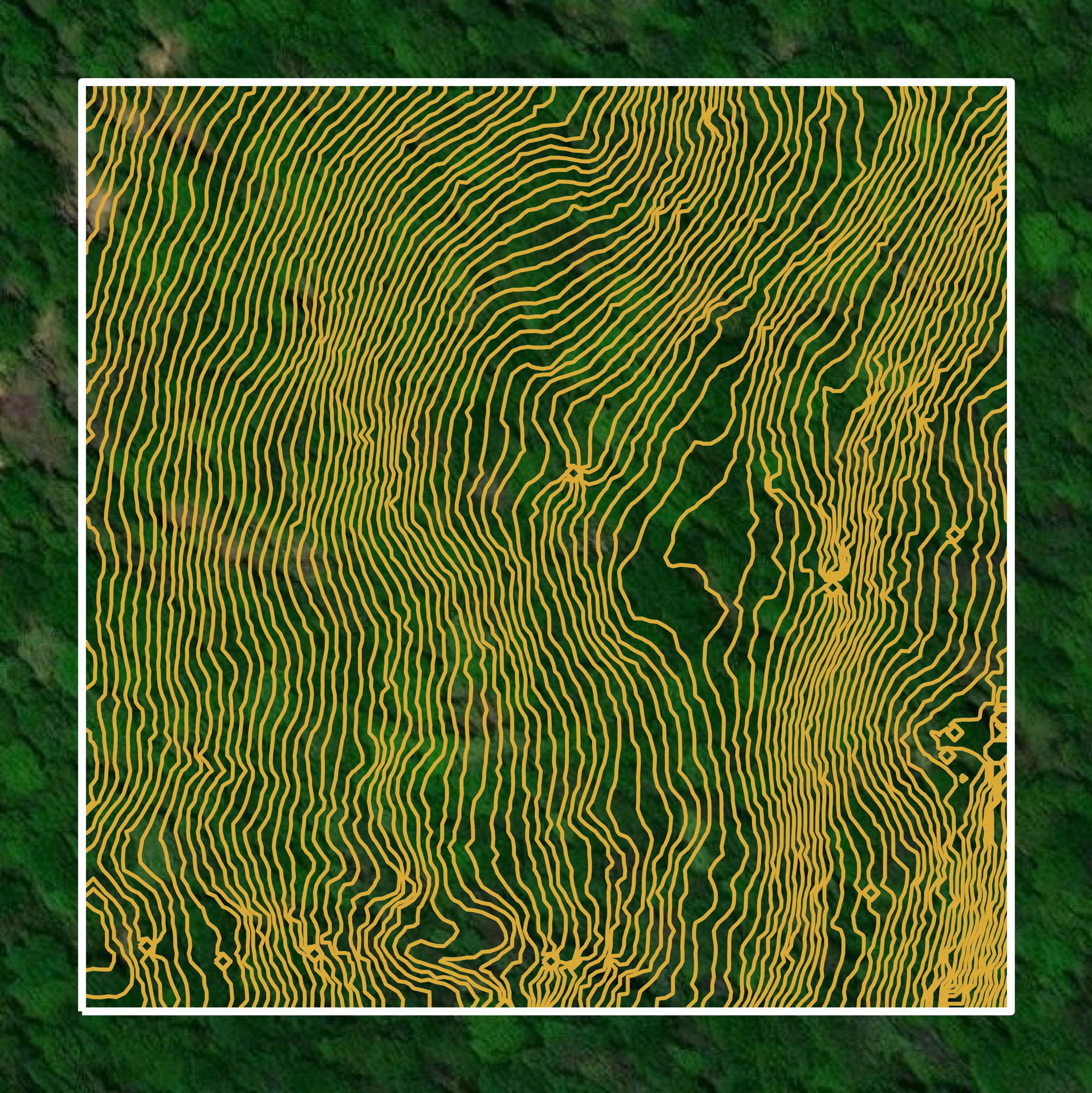 This image shows a contour map in Dade County created using GIS data in Equator.
