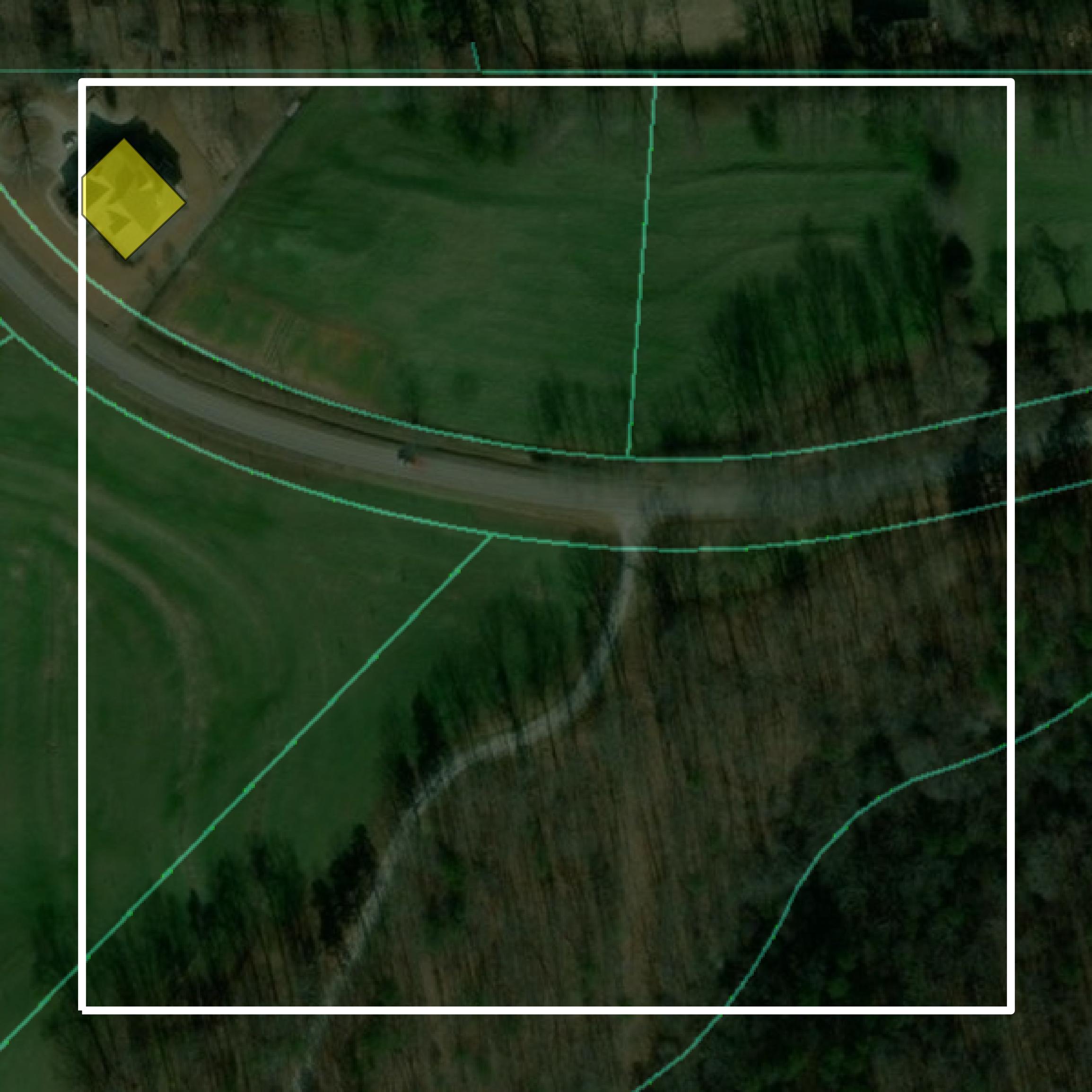 This image shows parcel and building data in Dawson County created using GIS data in Equator.
