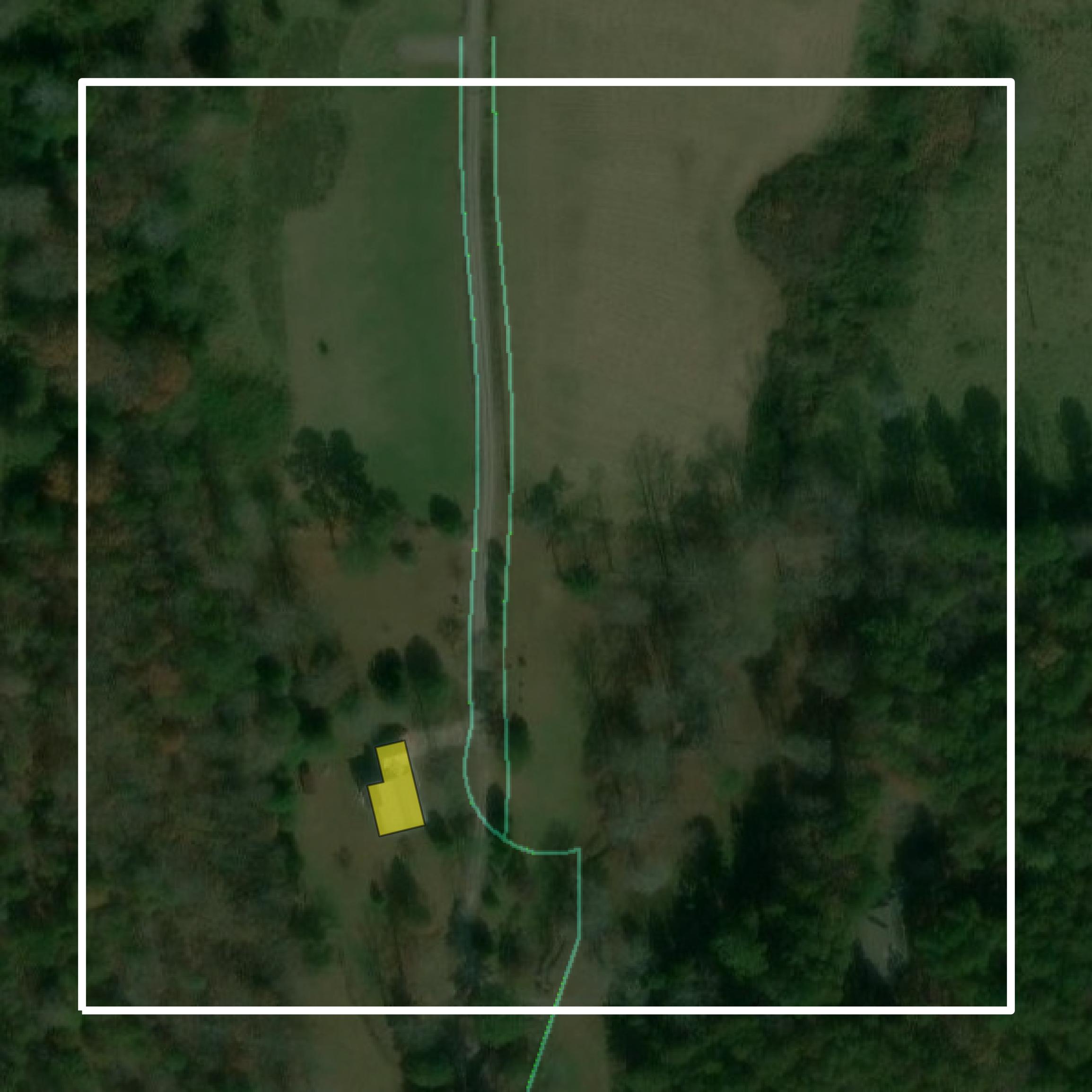 This image shows parcel and building data in Dawson County created using GIS data in Equator.