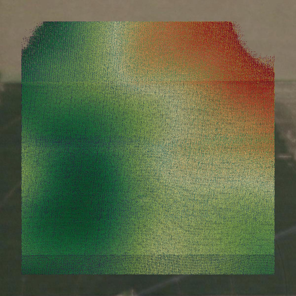 This image shows a LiDAR point cloud in Decatur County created using GIS data in Equator.