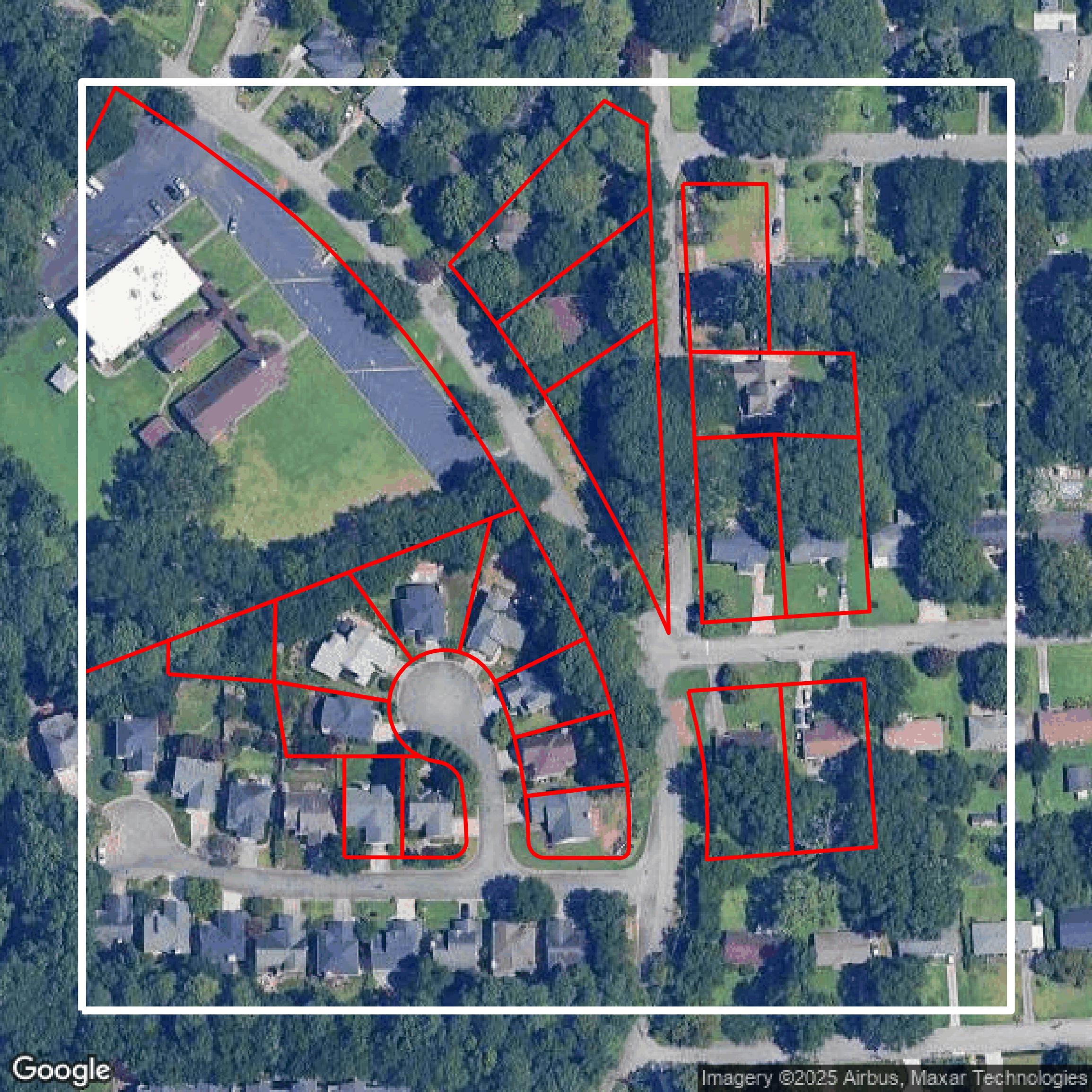 This image shows parcel data in DeKalb County created using GIS data in Equator.