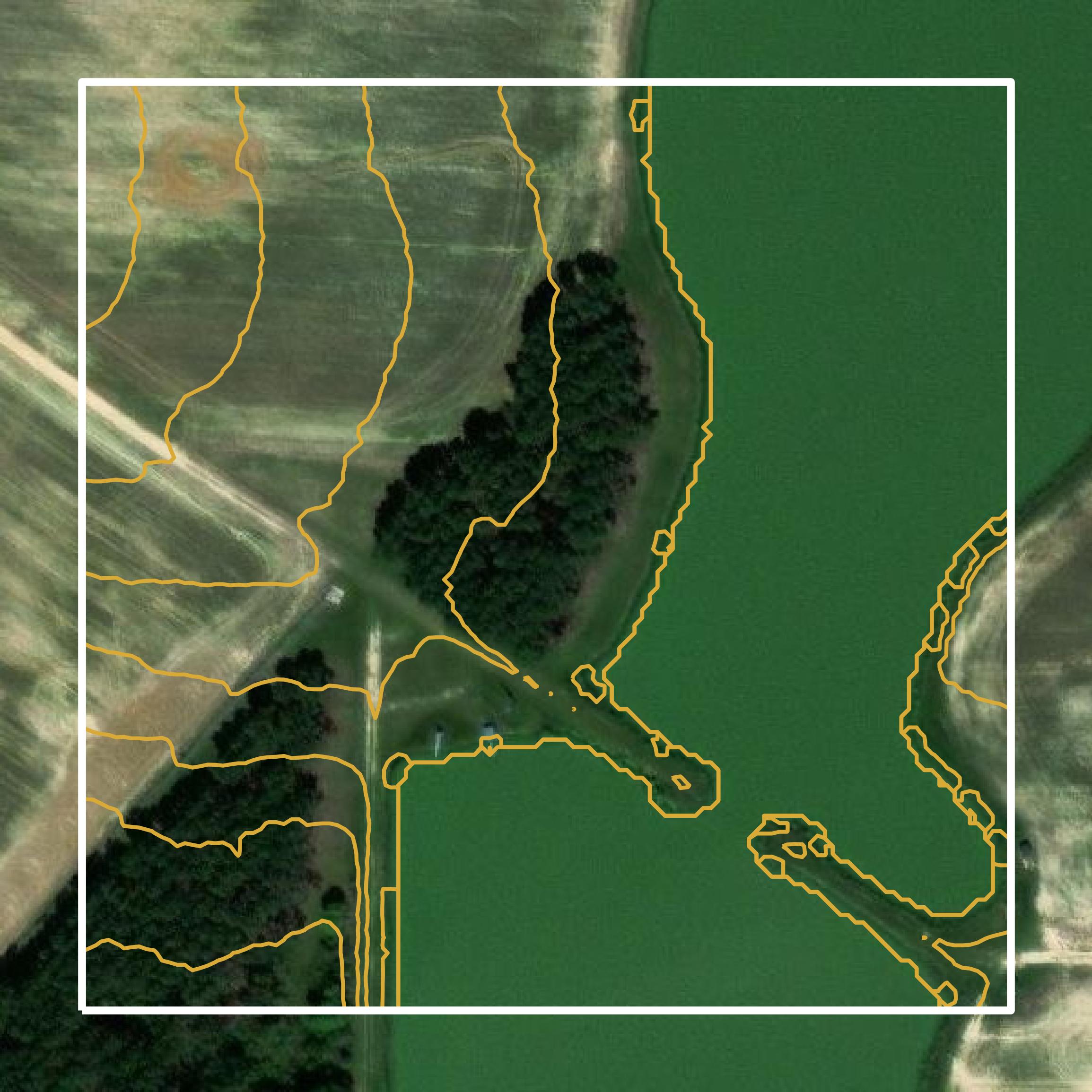 This image shows a contour map in Dooly County created using GIS data in Equator.
