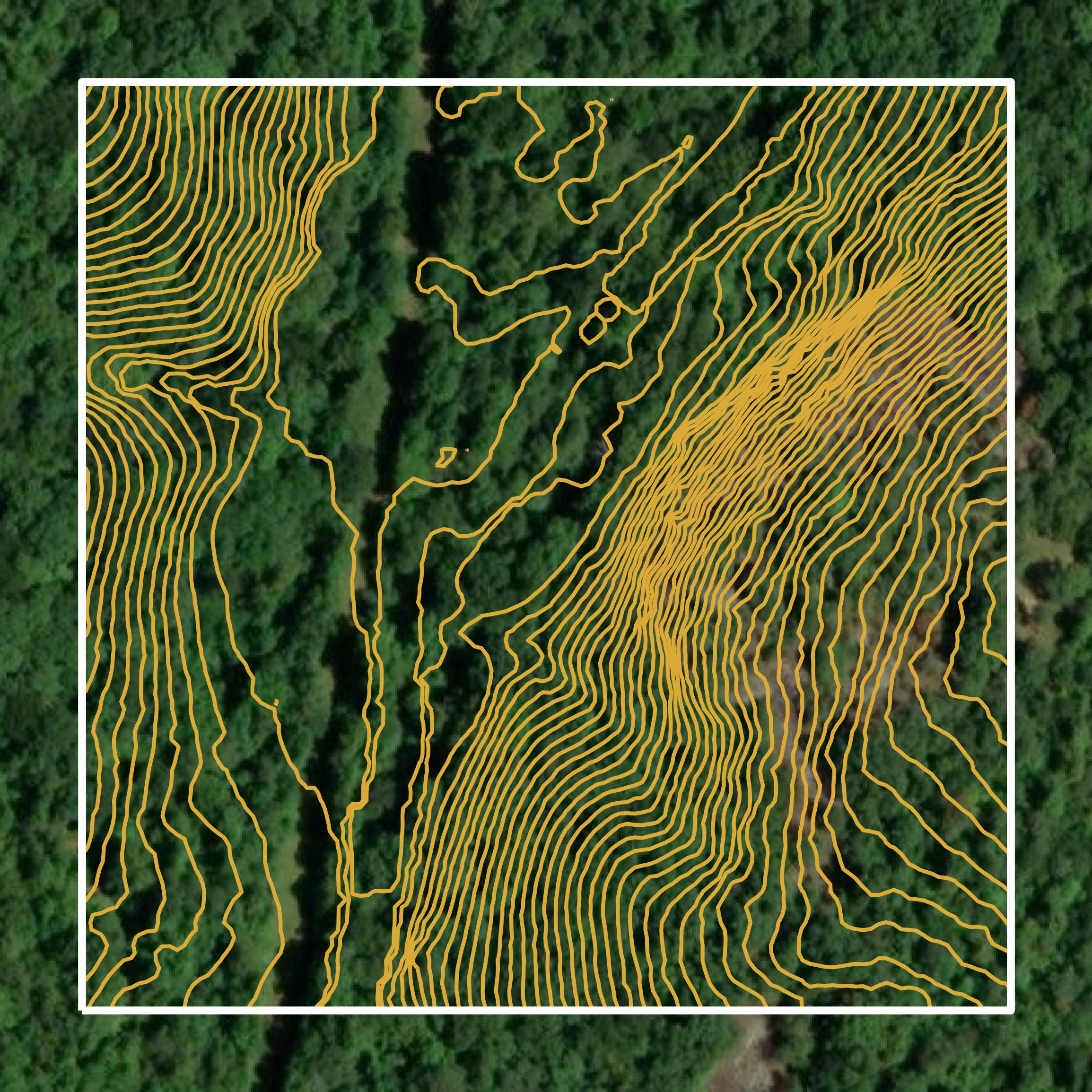 This image shows a contour map in Douglas County created using GIS data in Equator.