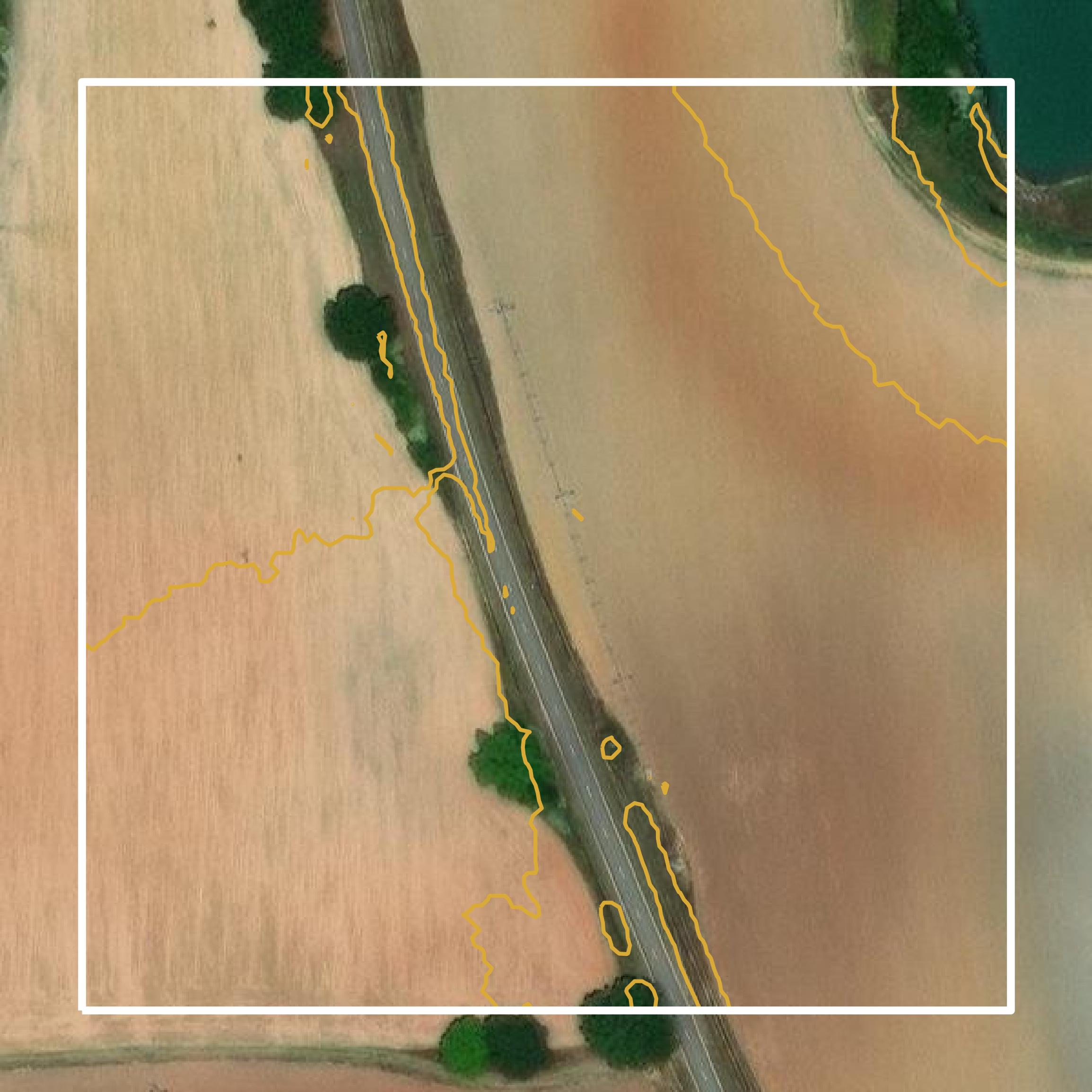 This image shows a contour map in Early County created using GIS data in Equator.