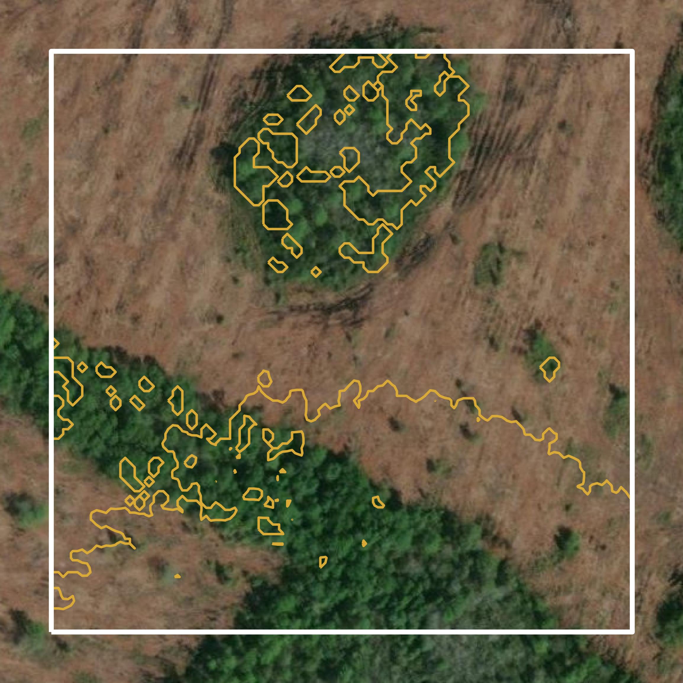 This image shows a contour map in Echols County created using GIS data in Equator.