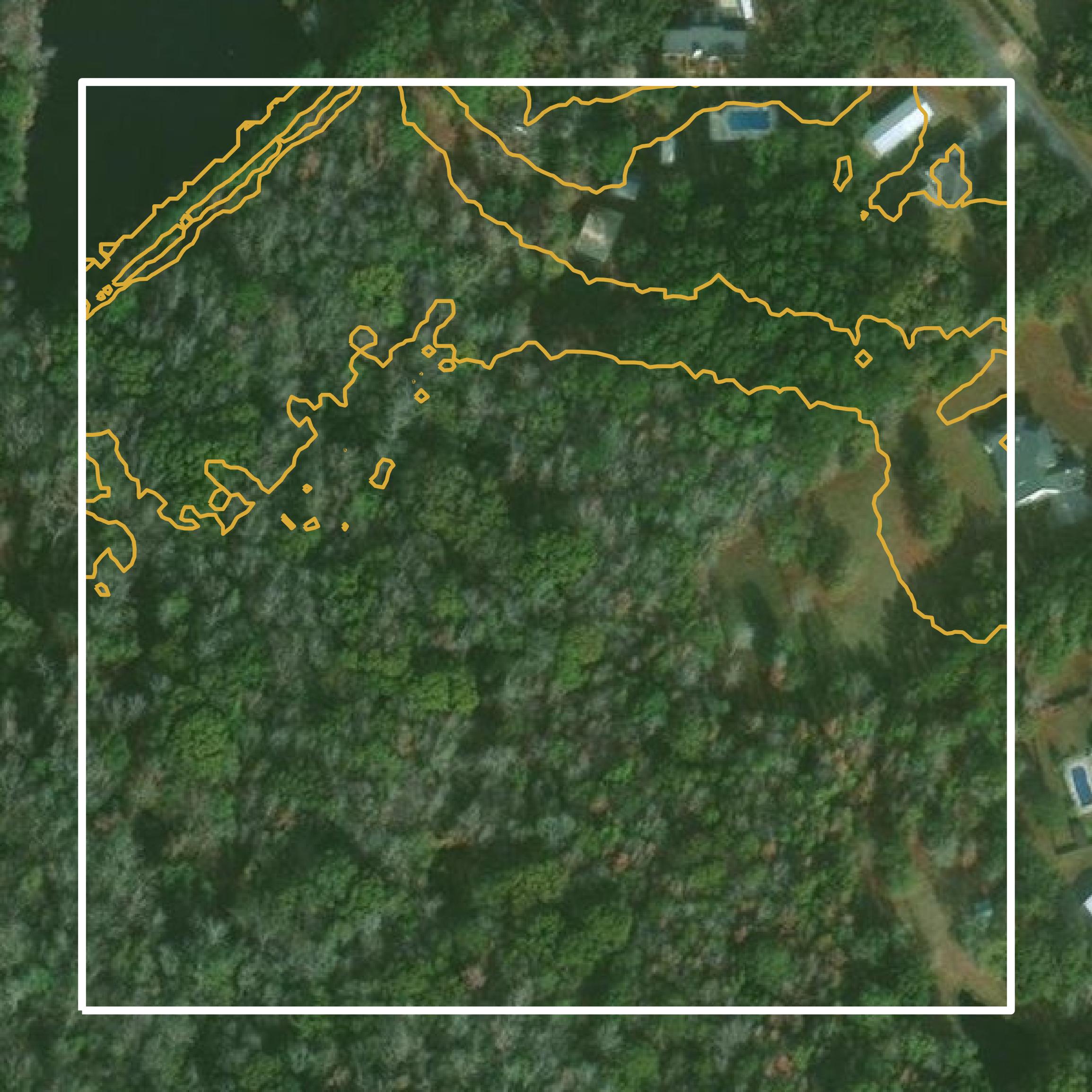This image shows a contour map in Effingham County created using GIS data in Equator.