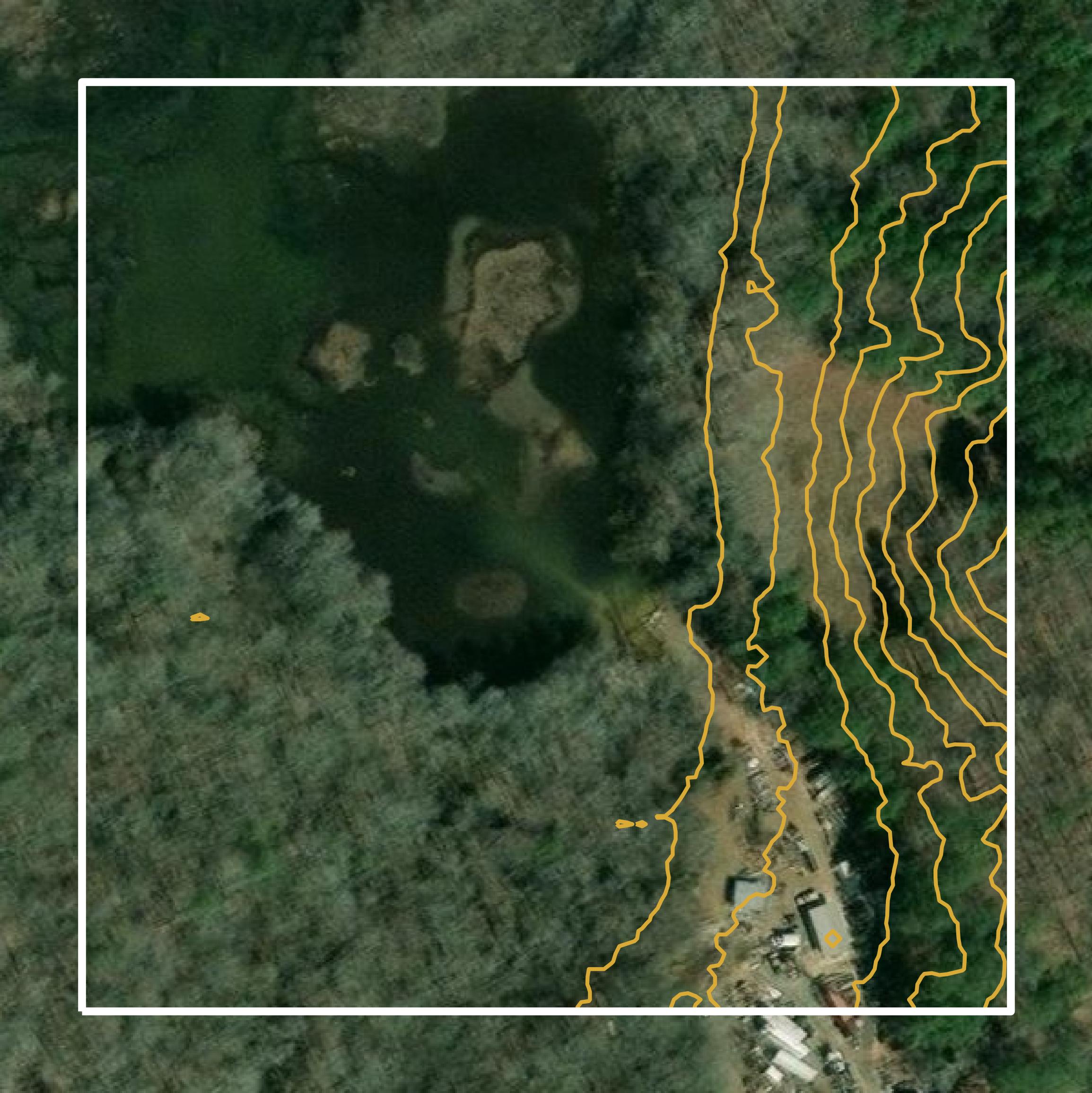 This image shows a contour map in Fayette County created using GIS data in Equator.