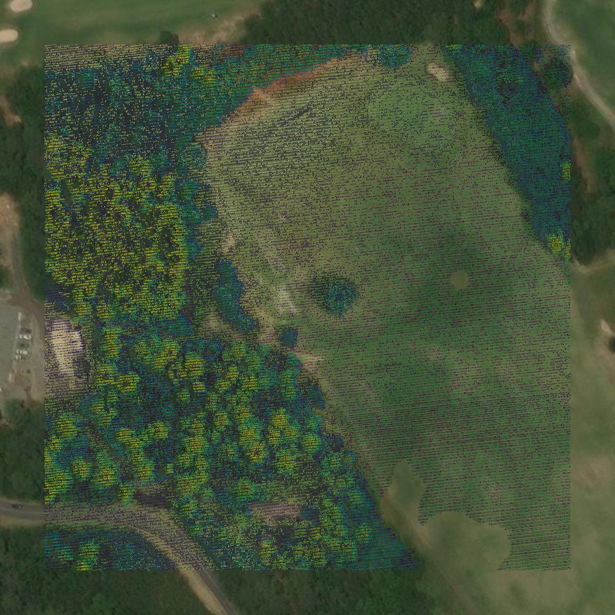 This image shows a LiDAR point cloud in Floyd County created using GIS data in Equator.