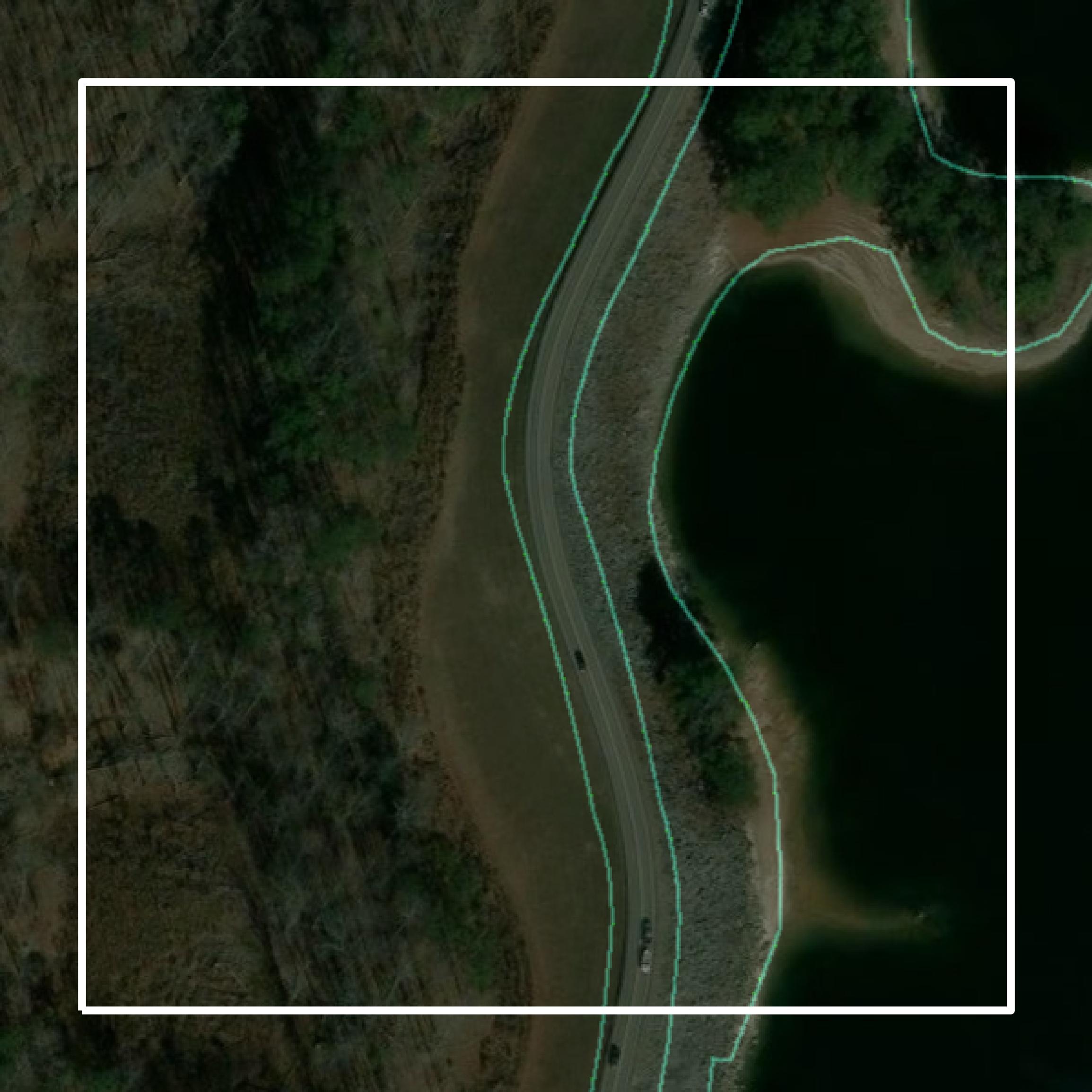This image shows parcel and building data in Forsyth County created using GIS data in Equator.
