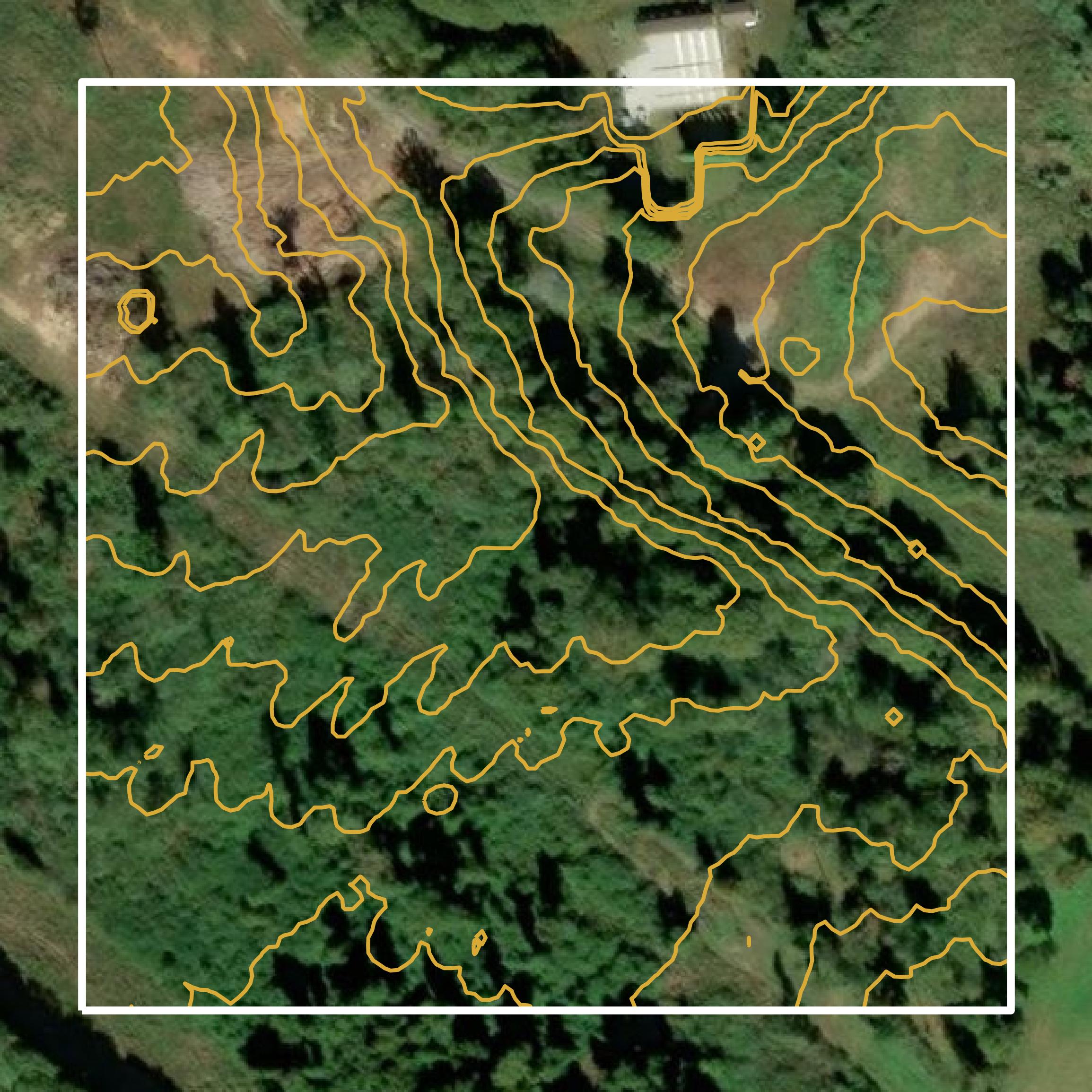 This image shows a contour map in Franklin County created using GIS data in Equator.