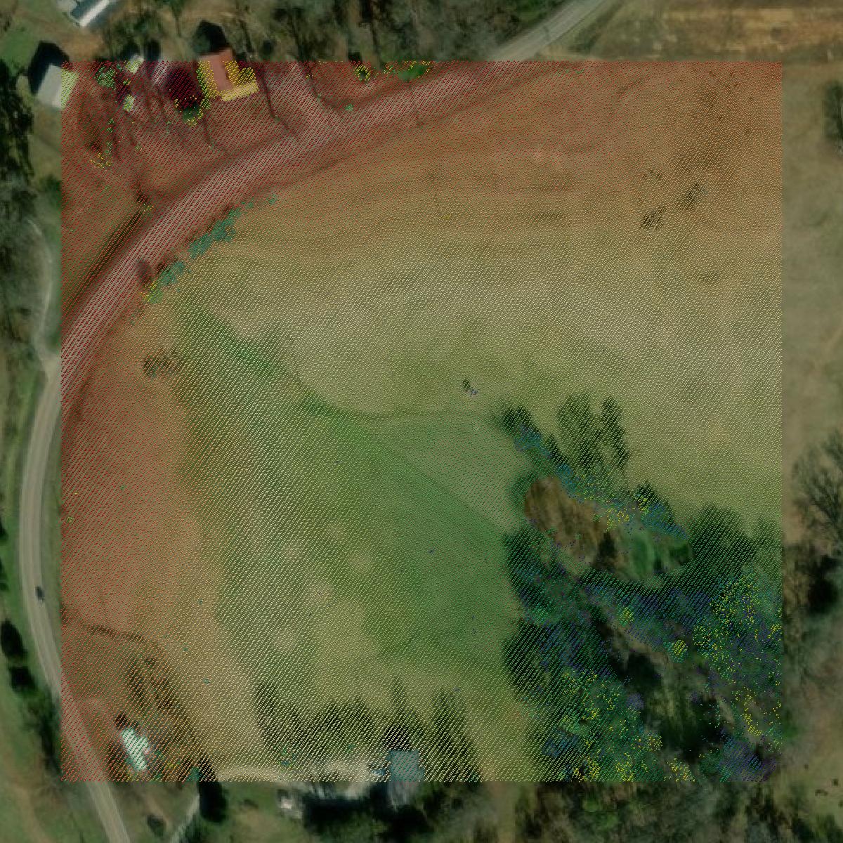 This image shows a LiDAR point cloud in Franklin County created using GIS data in Equator.