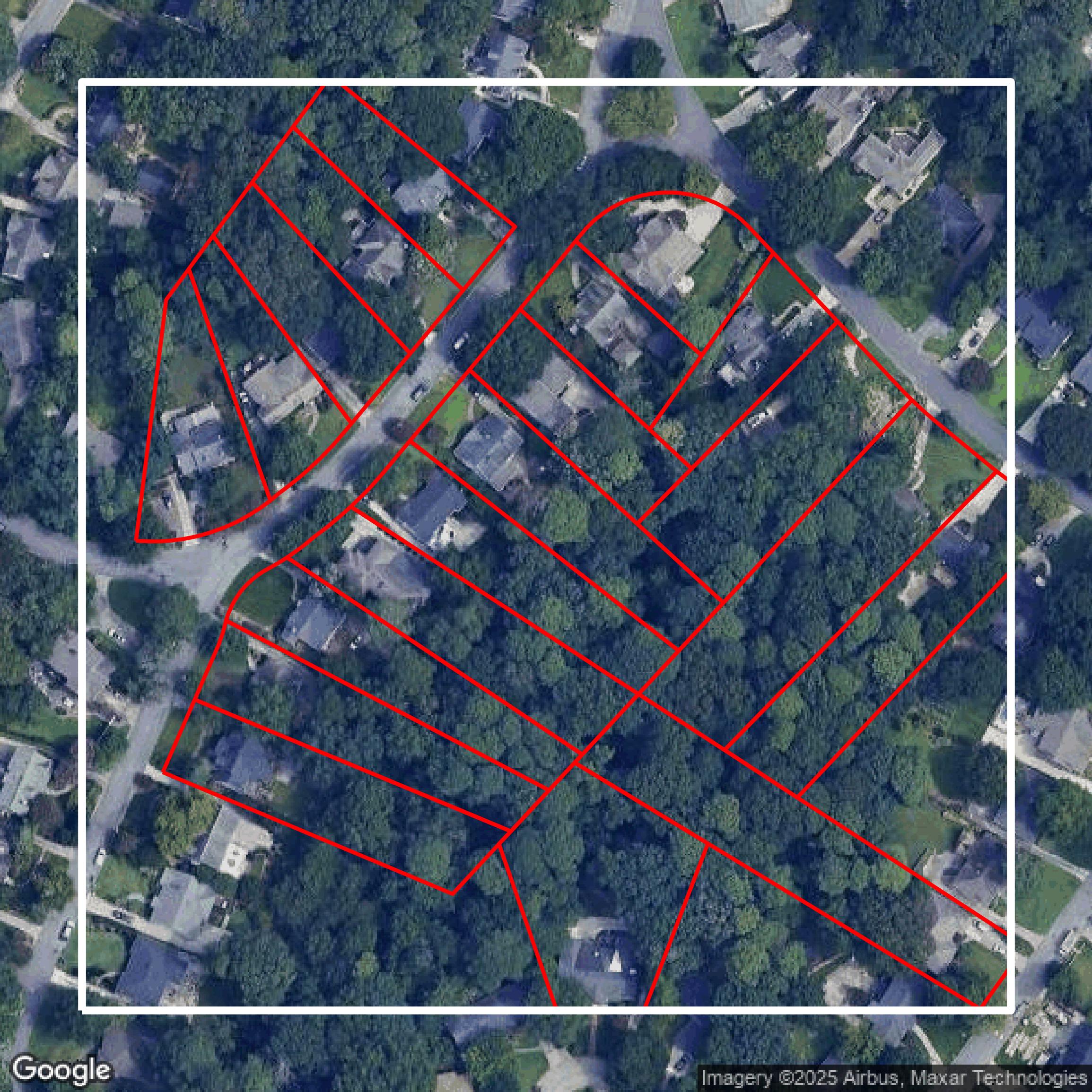 This image shows parcel data in Fulton County created using GIS data in Equator.