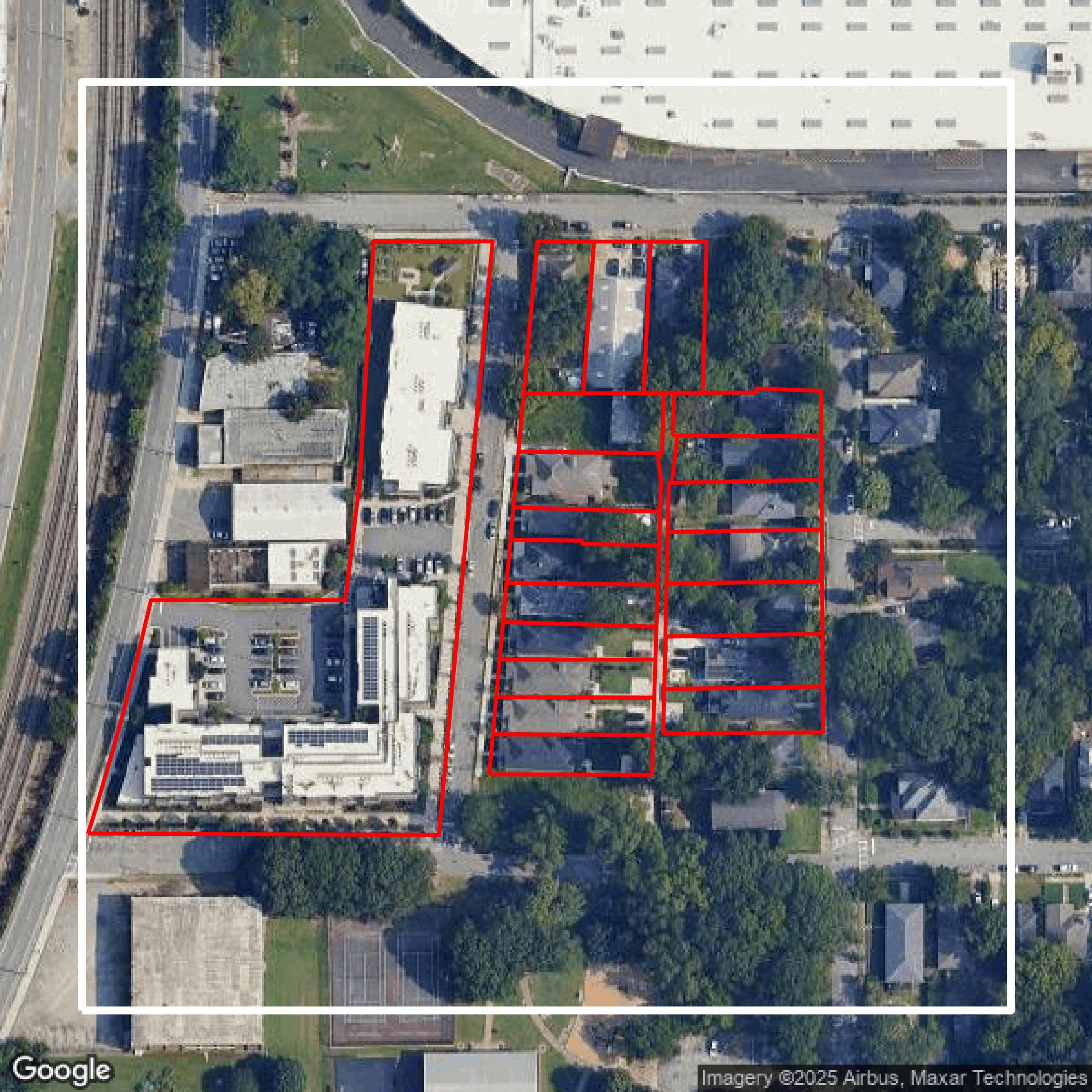 This image shows parcel data in Fulton County created using GIS data in Equator.