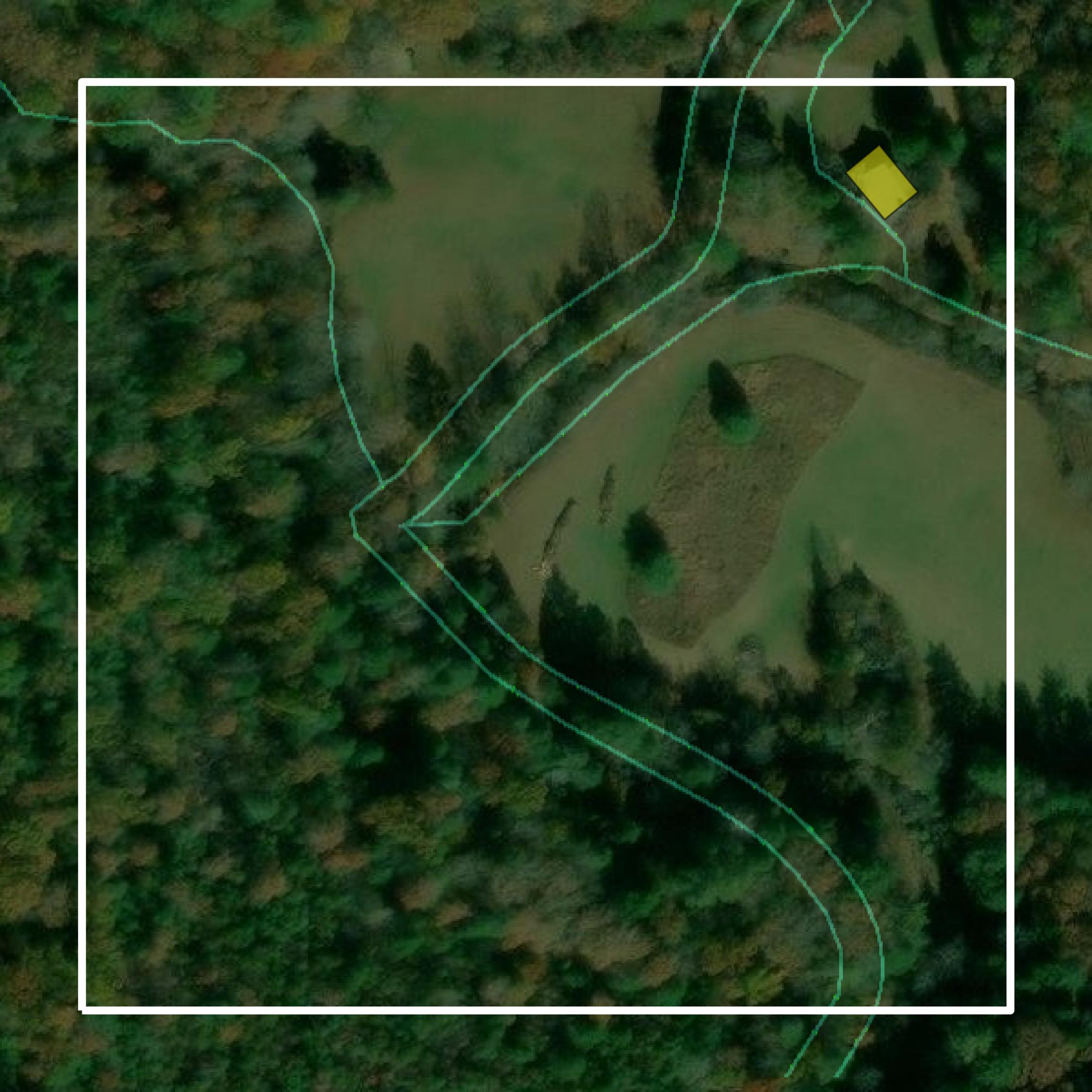 This image shows parcel and building data in Gilmer County created using GIS data in Equator.