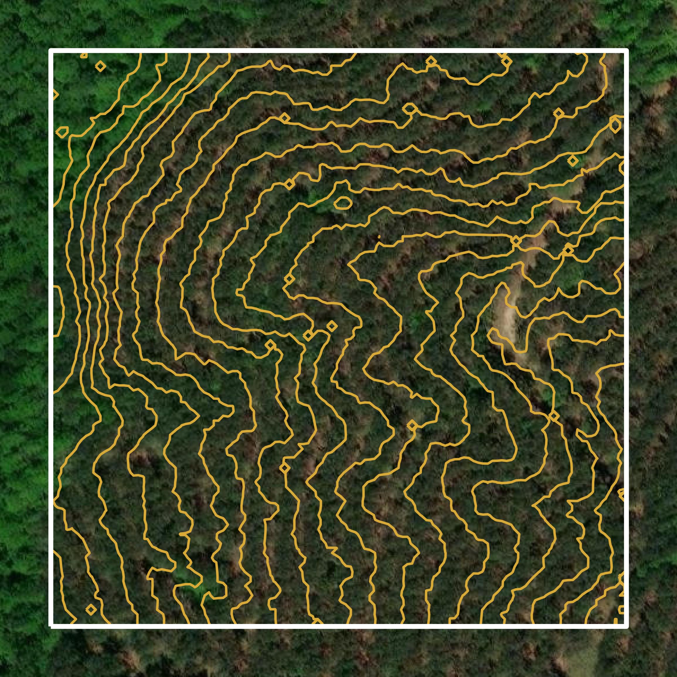 This image shows a contour map in Glascock County created using GIS data in Equator.