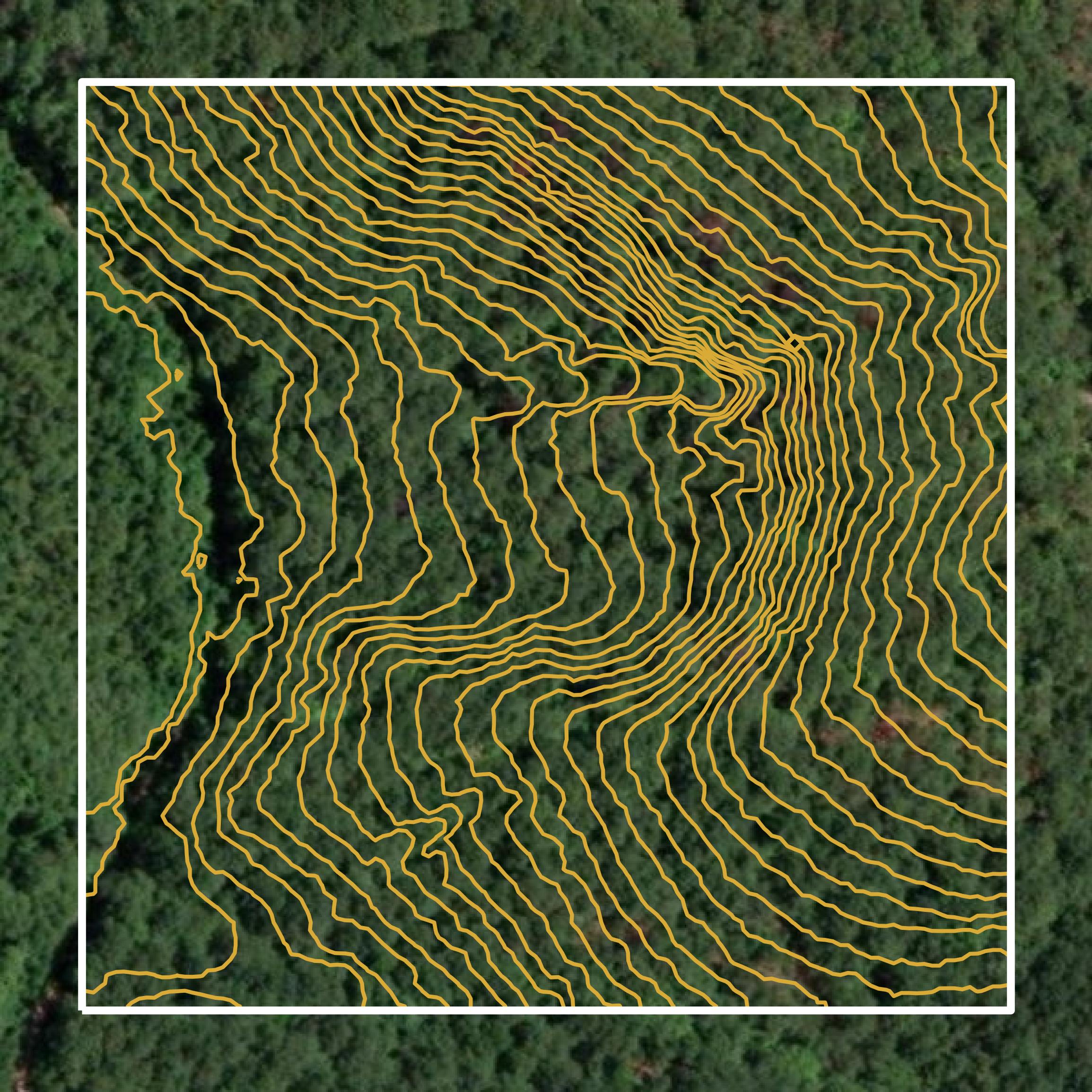 This image shows a contour map in Glascock County created using GIS data in Equator.