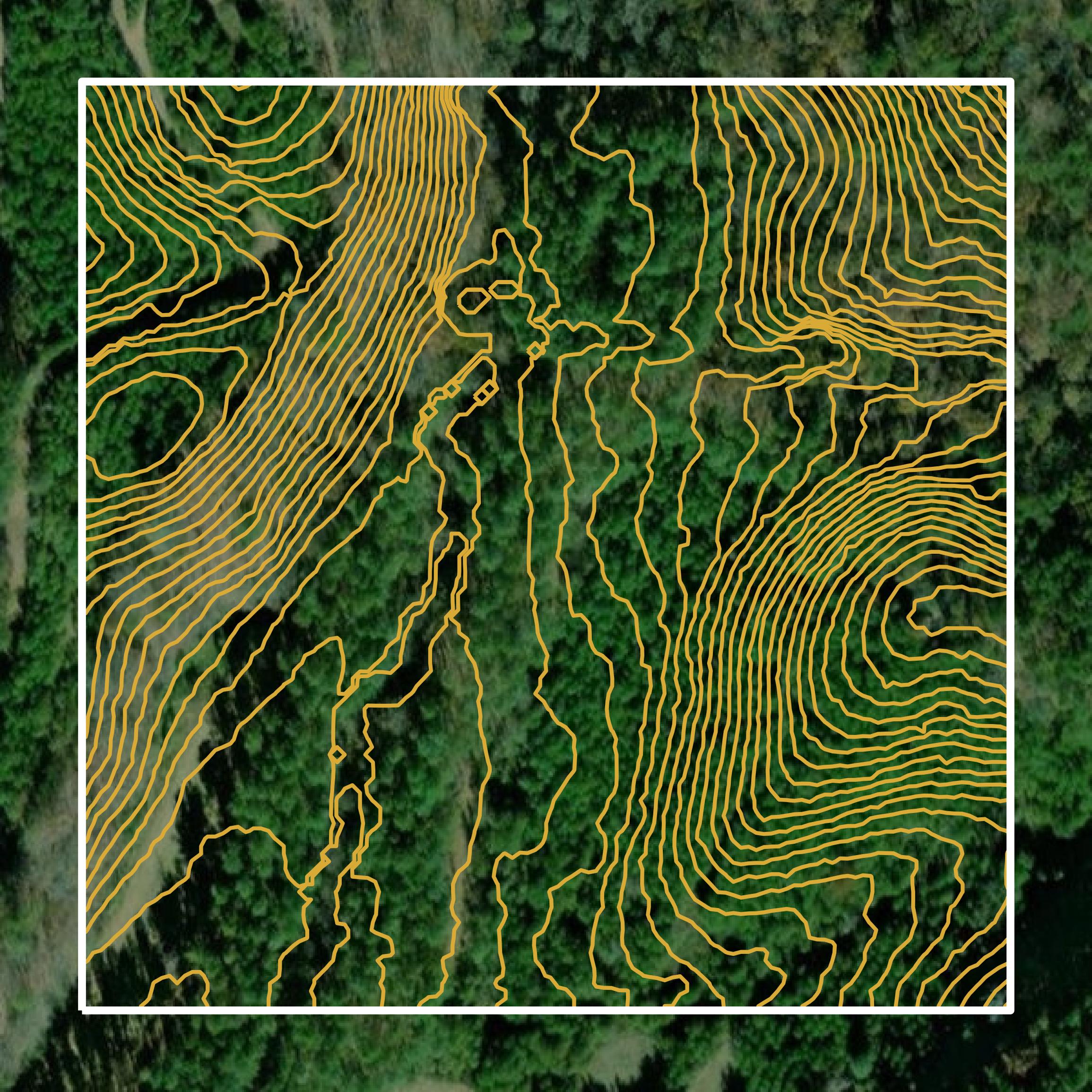 This image shows a contour map in Gordon County created using GIS data in Equator.