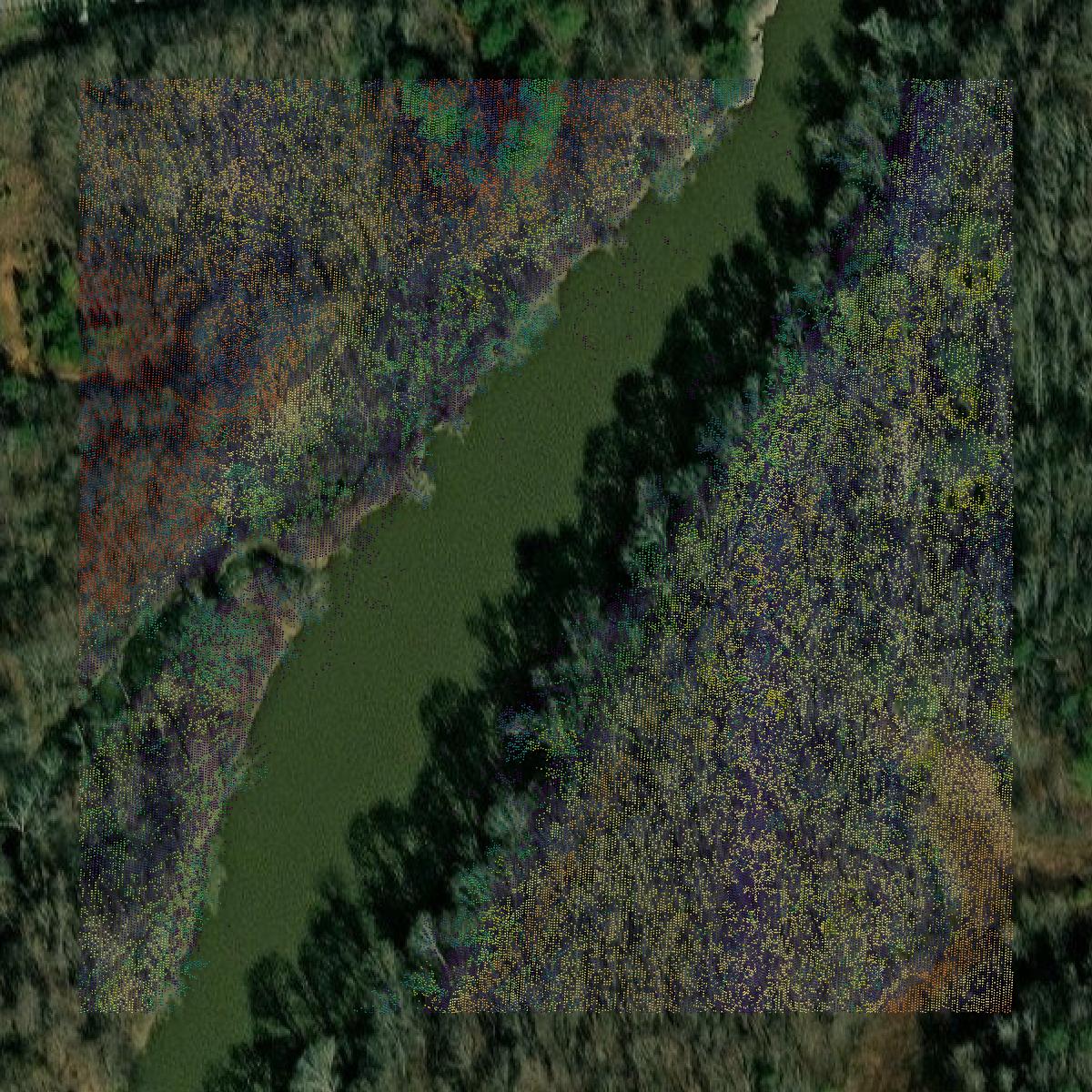 This image shows a LiDAR point cloud in Gordon County created using GIS data in Equator.