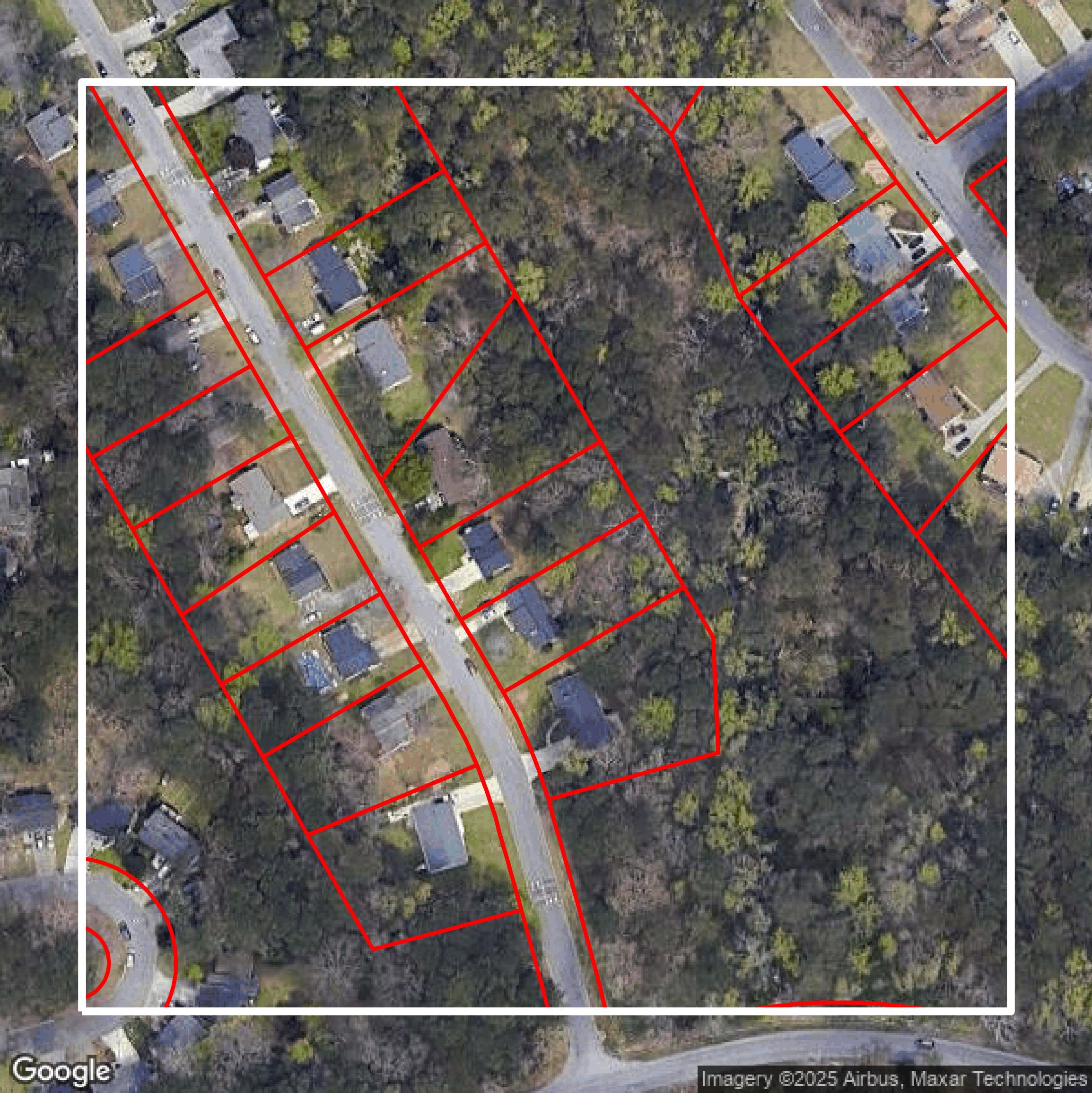 This image shows parcel data in Gwinnett County created using GIS data in Equator.