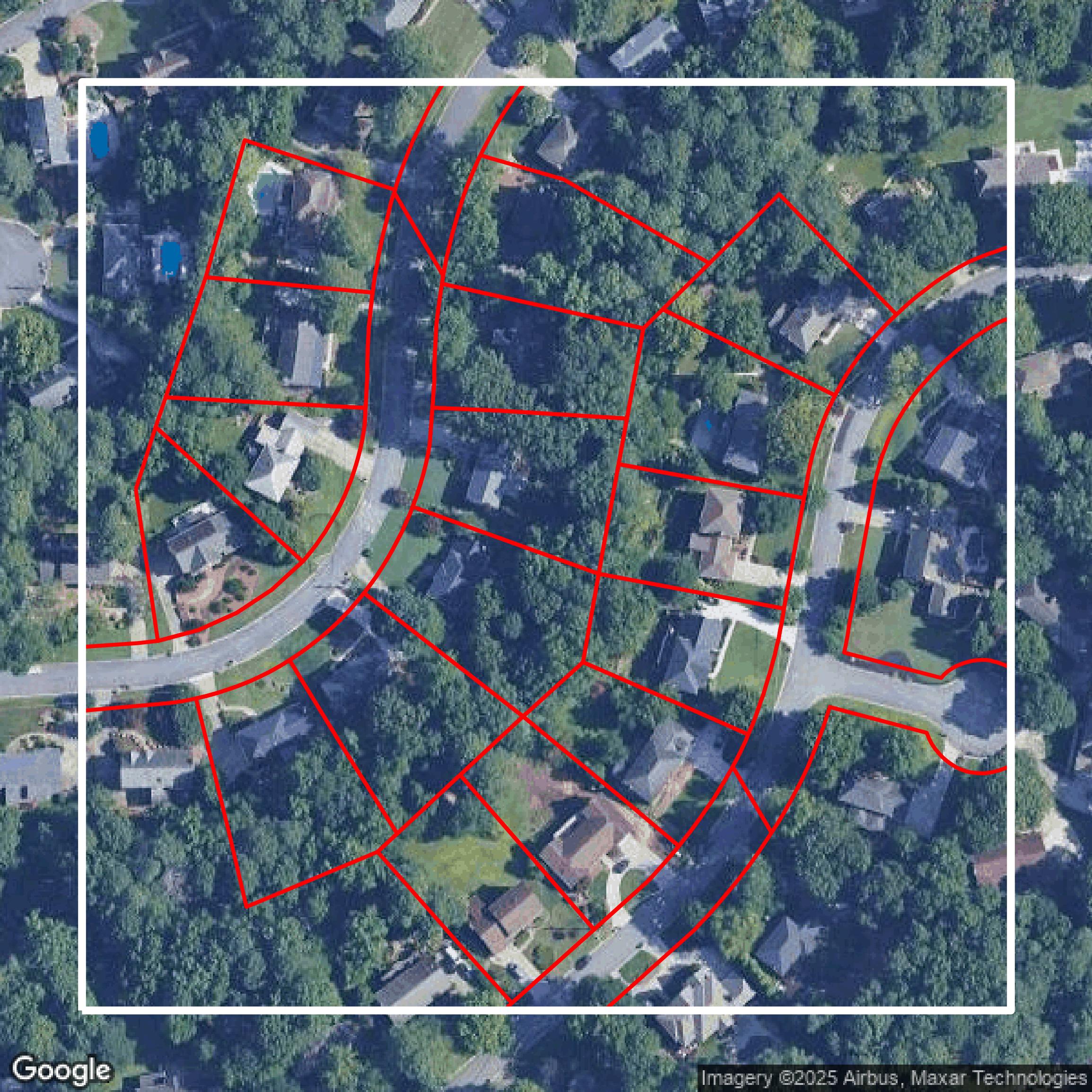 This image shows parcel data in Gwinnett County created using GIS data in Equator.