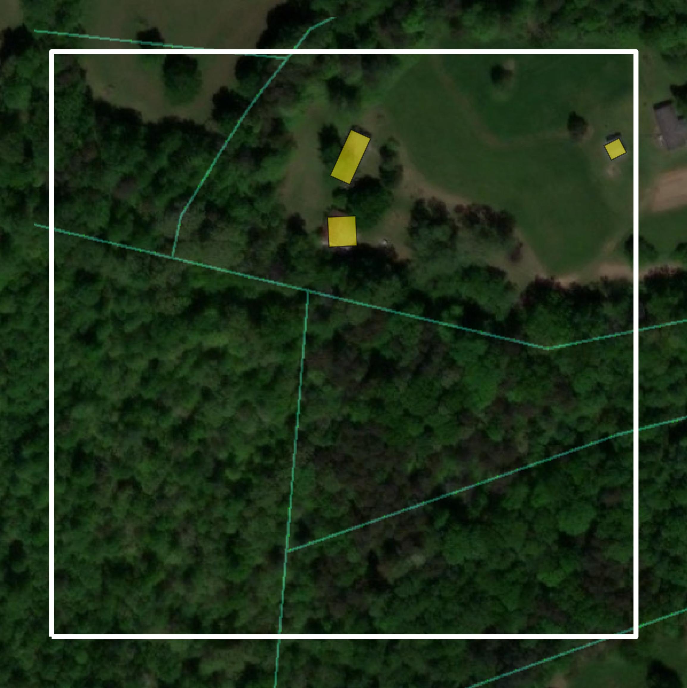 This image shows parcel and building data in Habersham County created using GIS data in Equator.