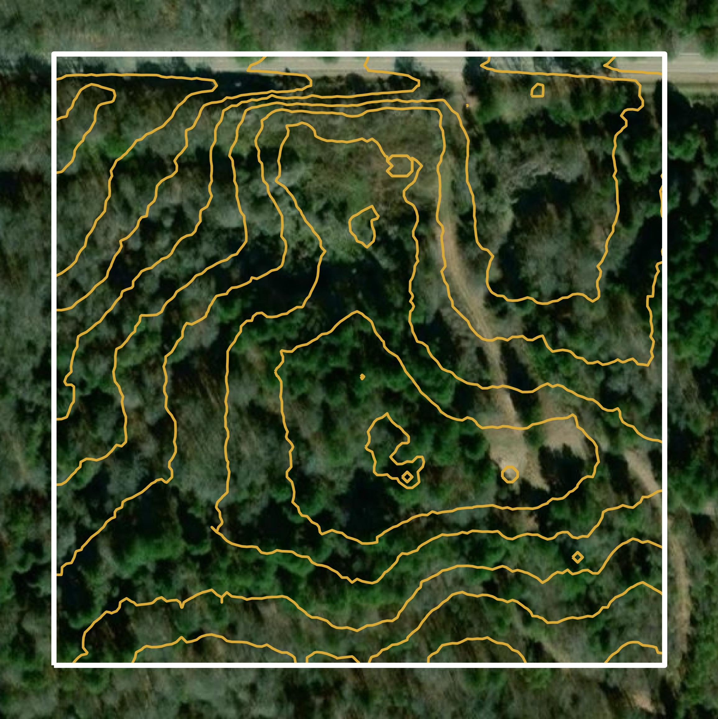 This image shows a contour map in Harris County created using GIS data in Equator.