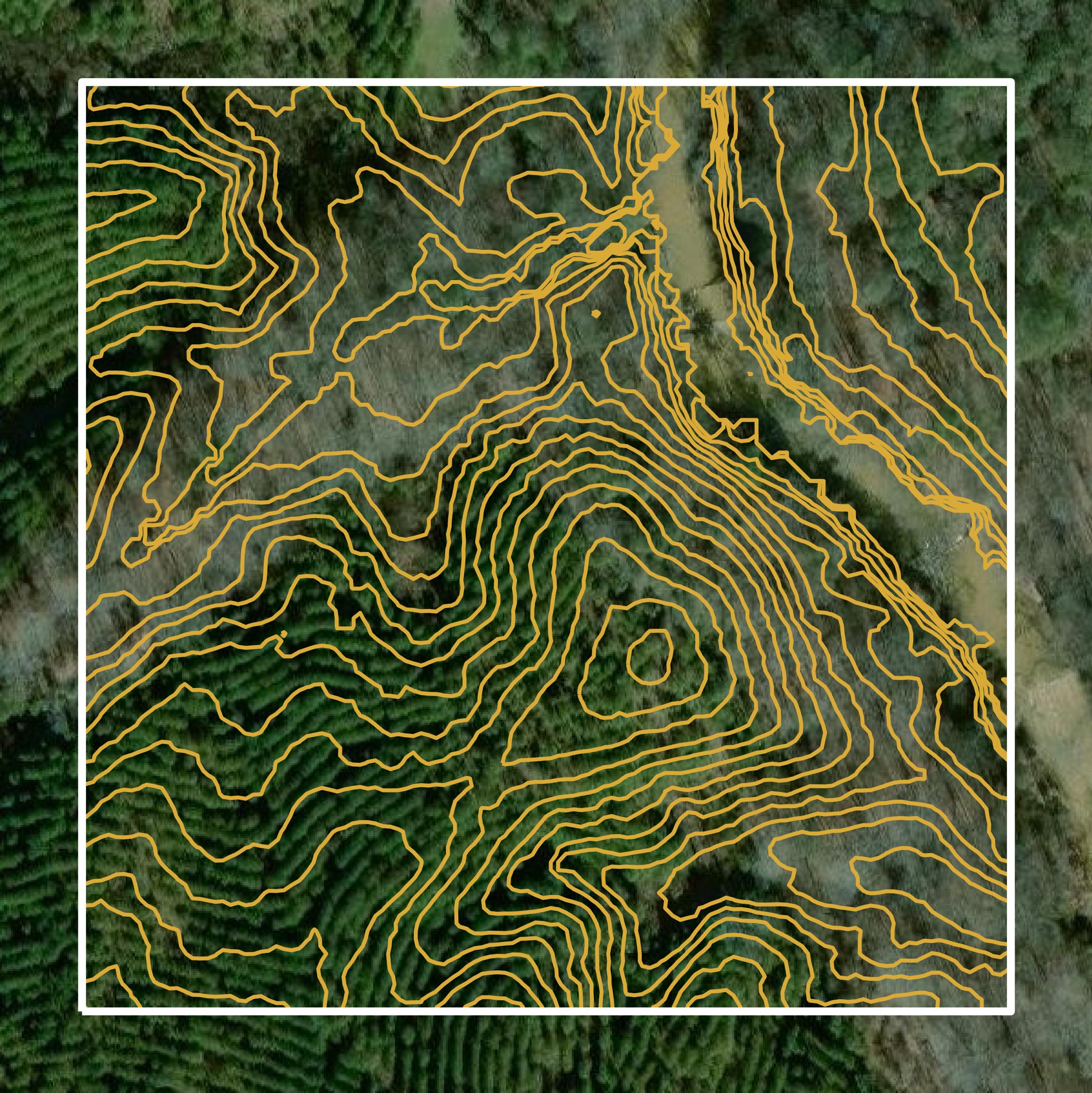 This image shows a contour map in Harris County created using GIS data in Equator.