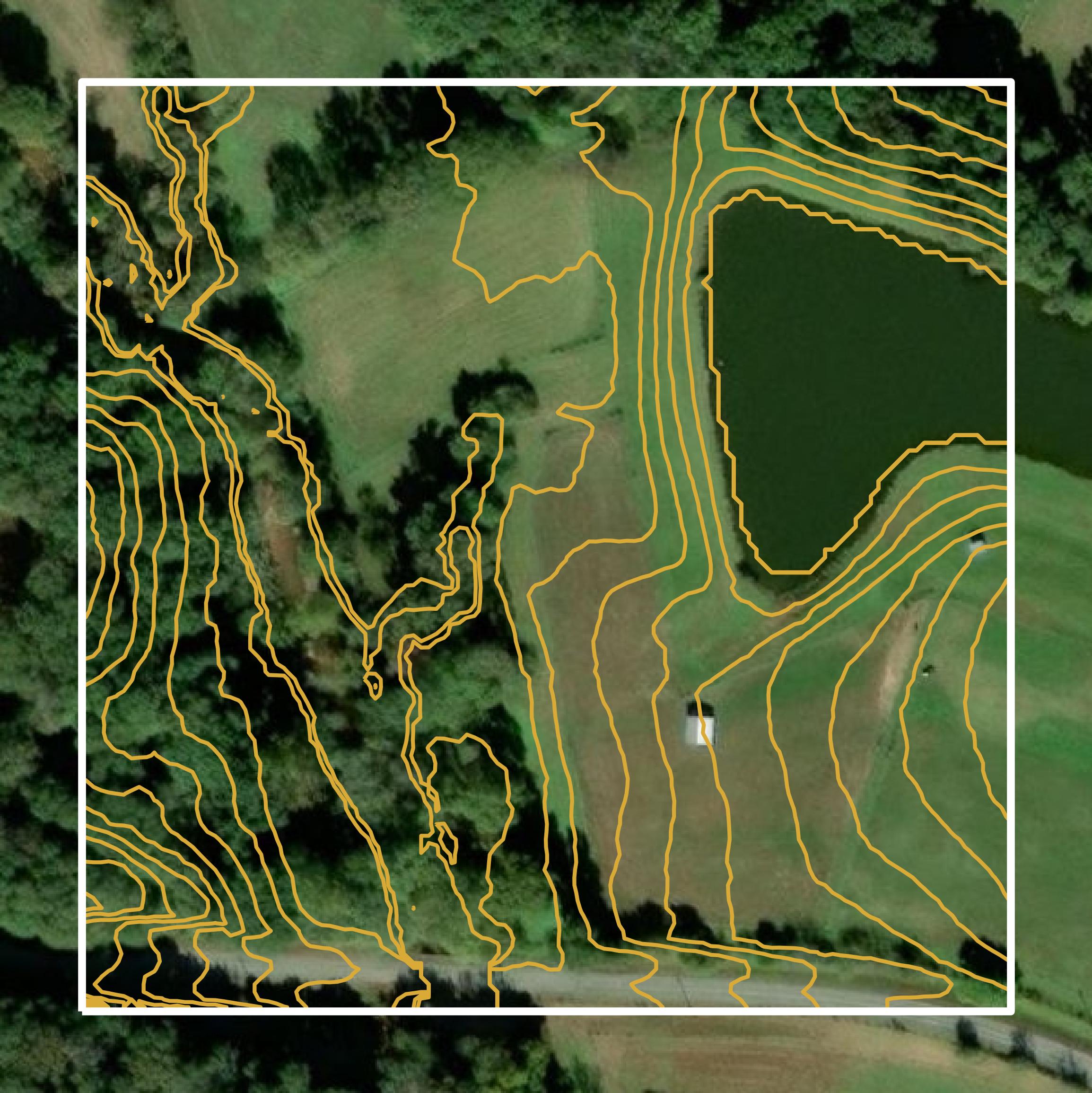 This image shows a contour map in Hart County created using GIS data in Equator.