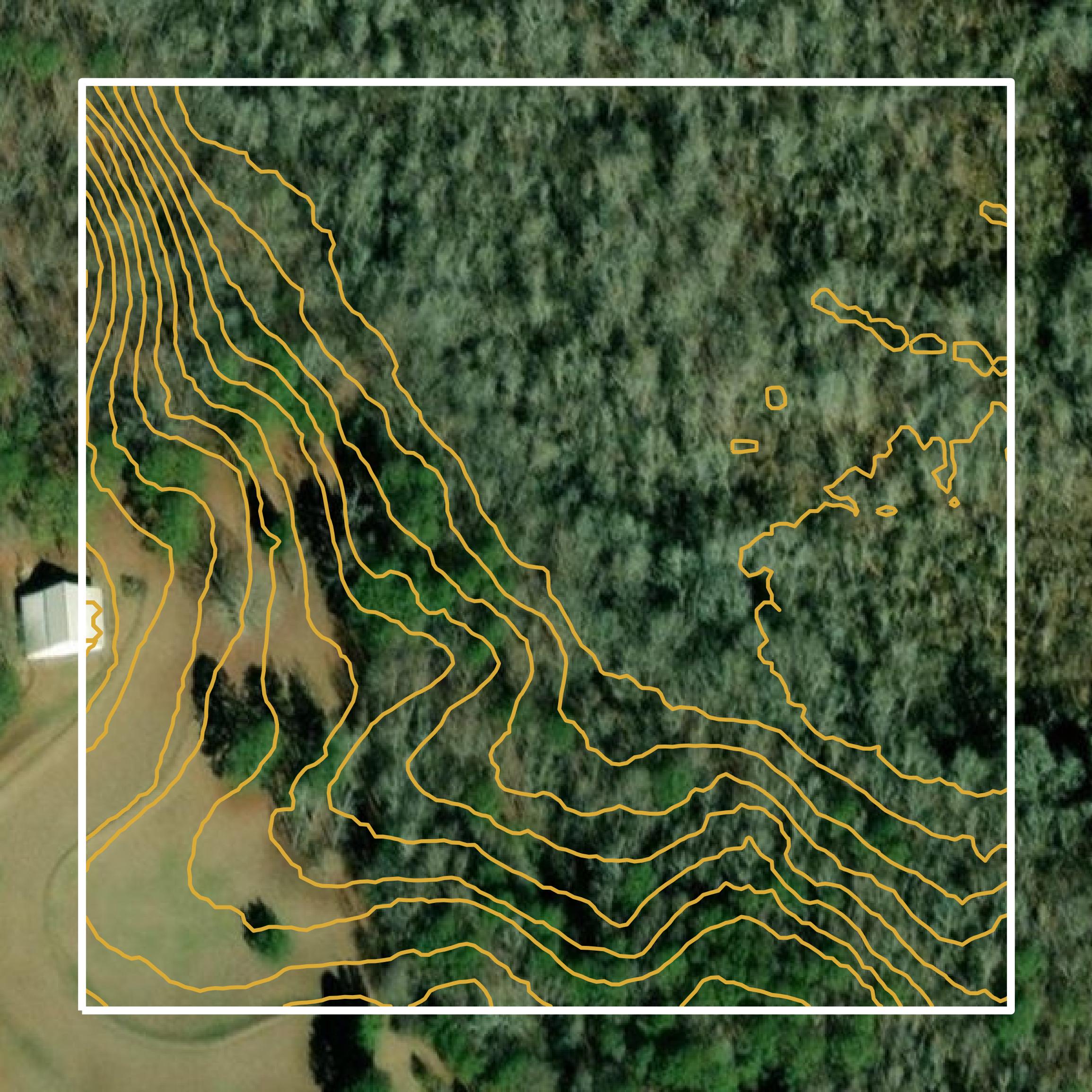 This image shows a contour map in Henry County created using GIS data in Equator.