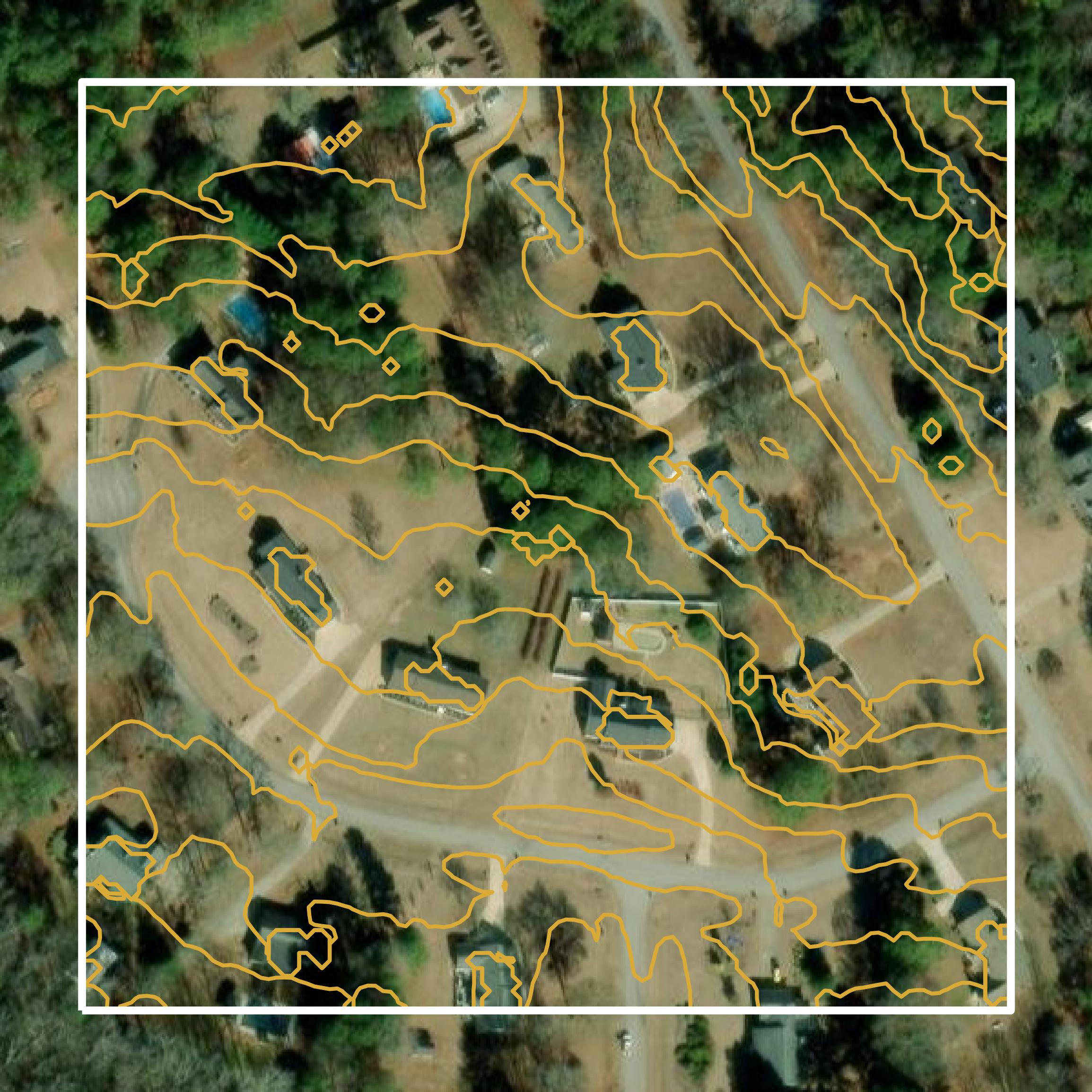 This image shows a contour map in Henry County created using GIS data in Equator.