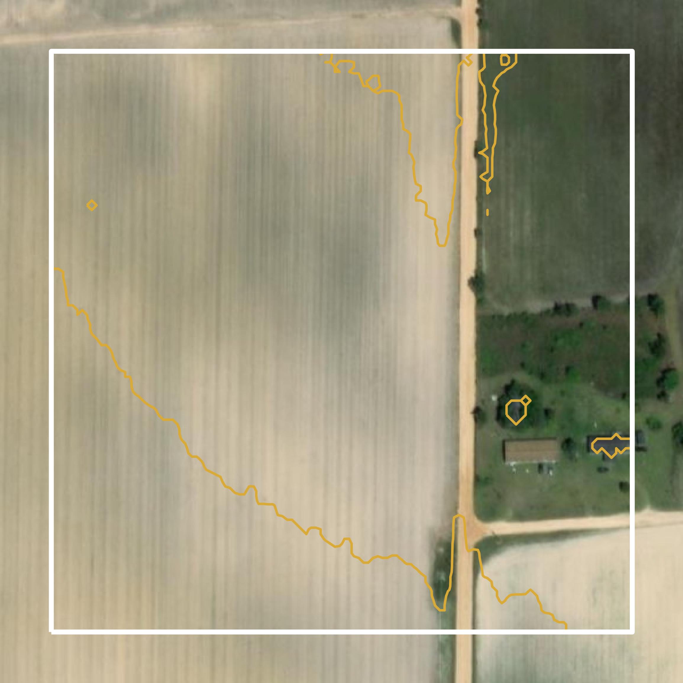This image shows a contour map in Irwin County created using GIS data in Equator.