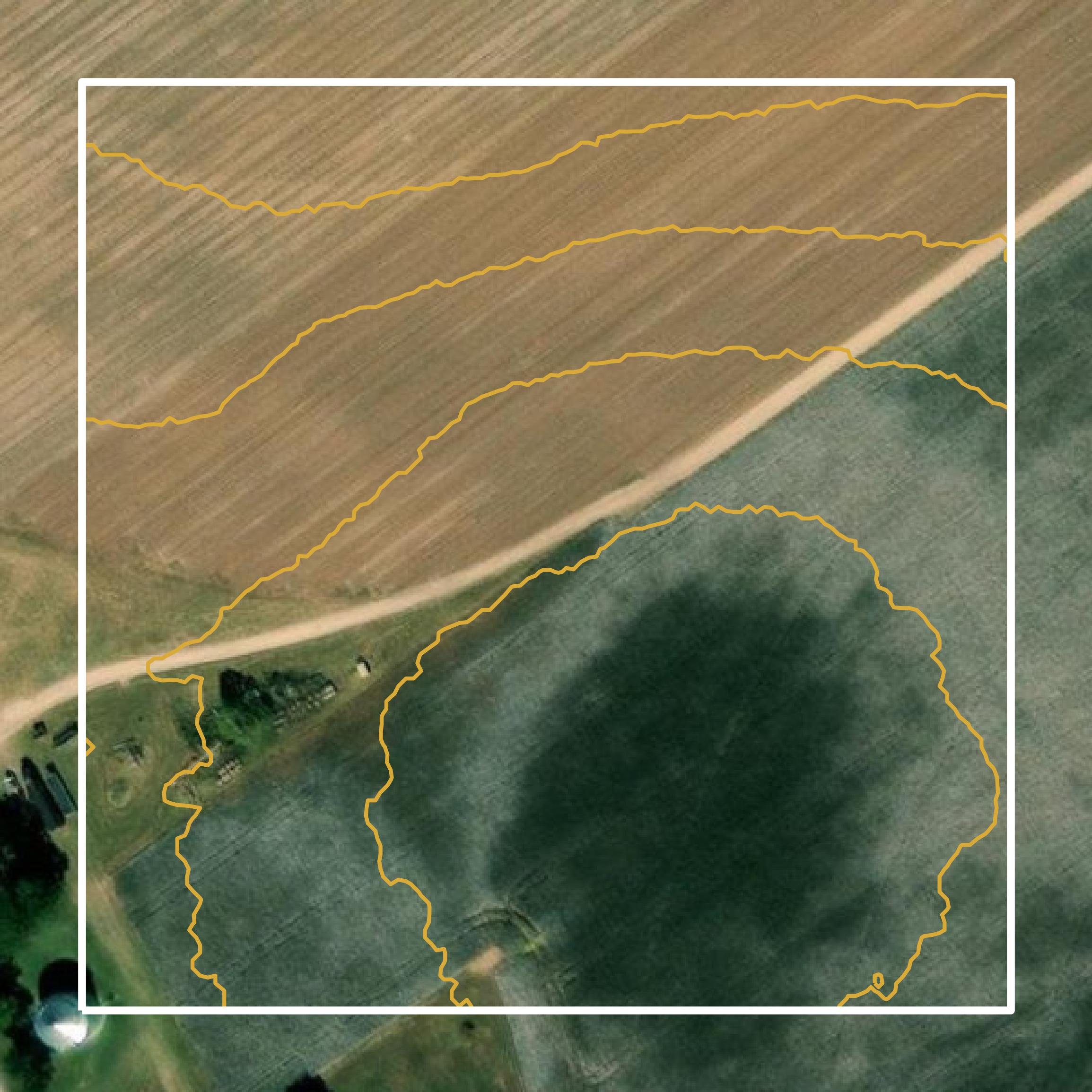 This image shows a contour map in Jefferson County created using GIS data in Equator.