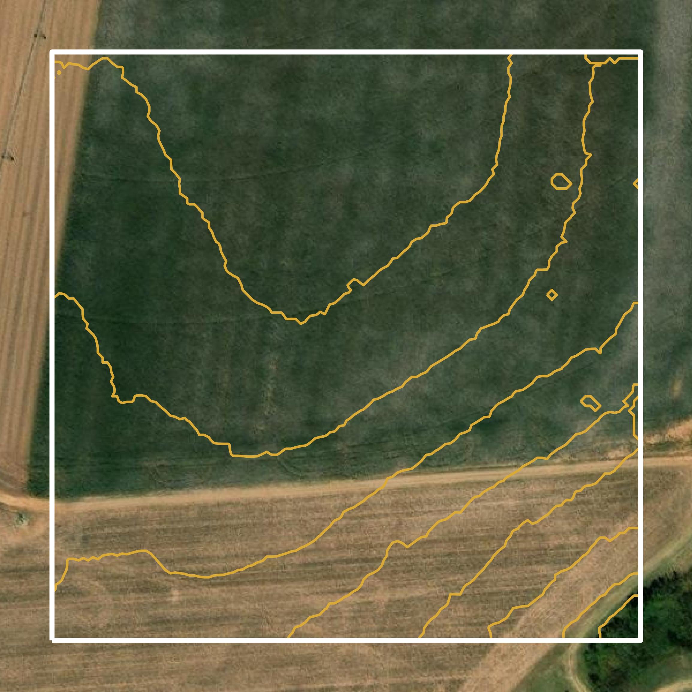 This image shows a contour map in Jefferson County created using GIS data in Equator.
