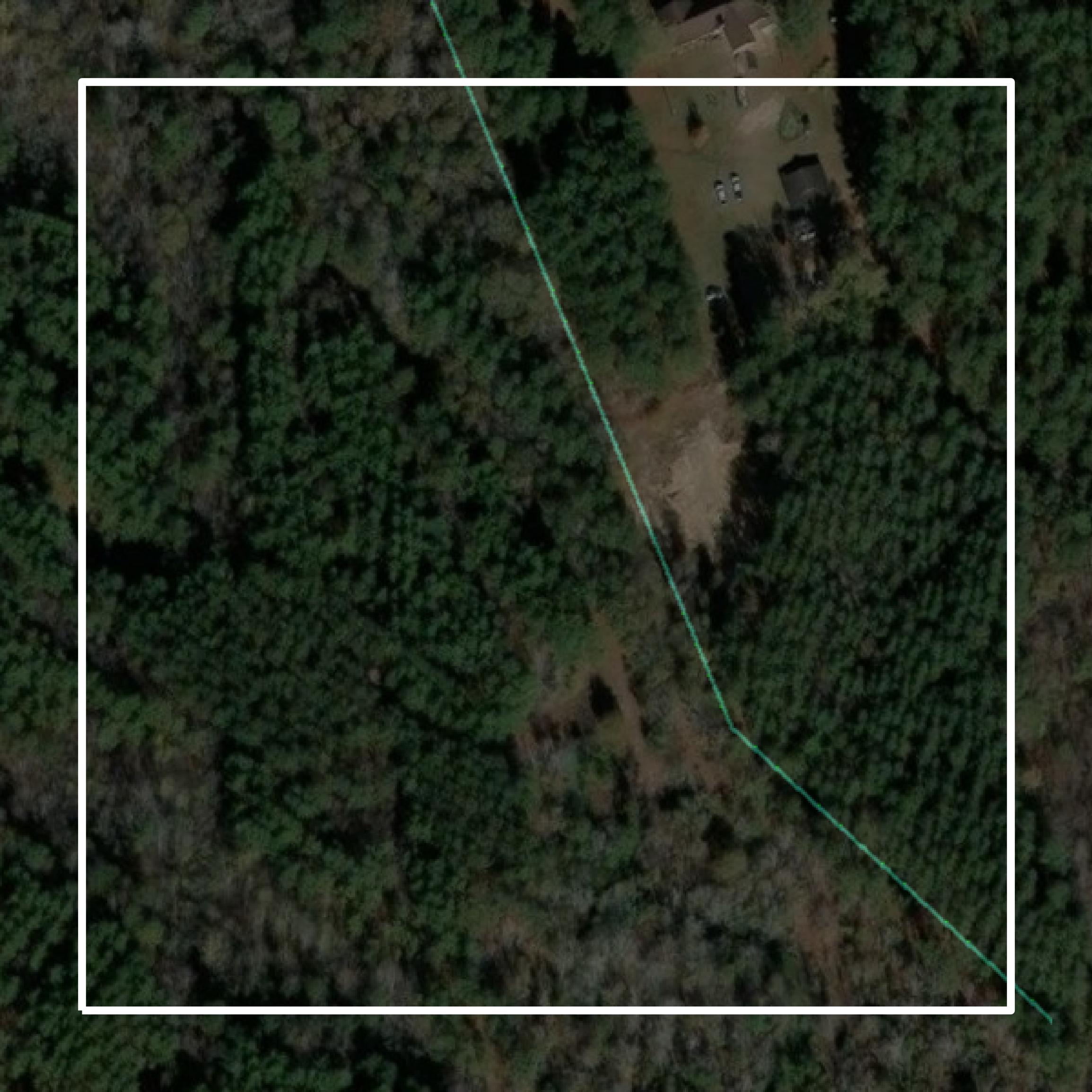 This image shows parcel and building data in Jenkins County created using GIS data in Equator.