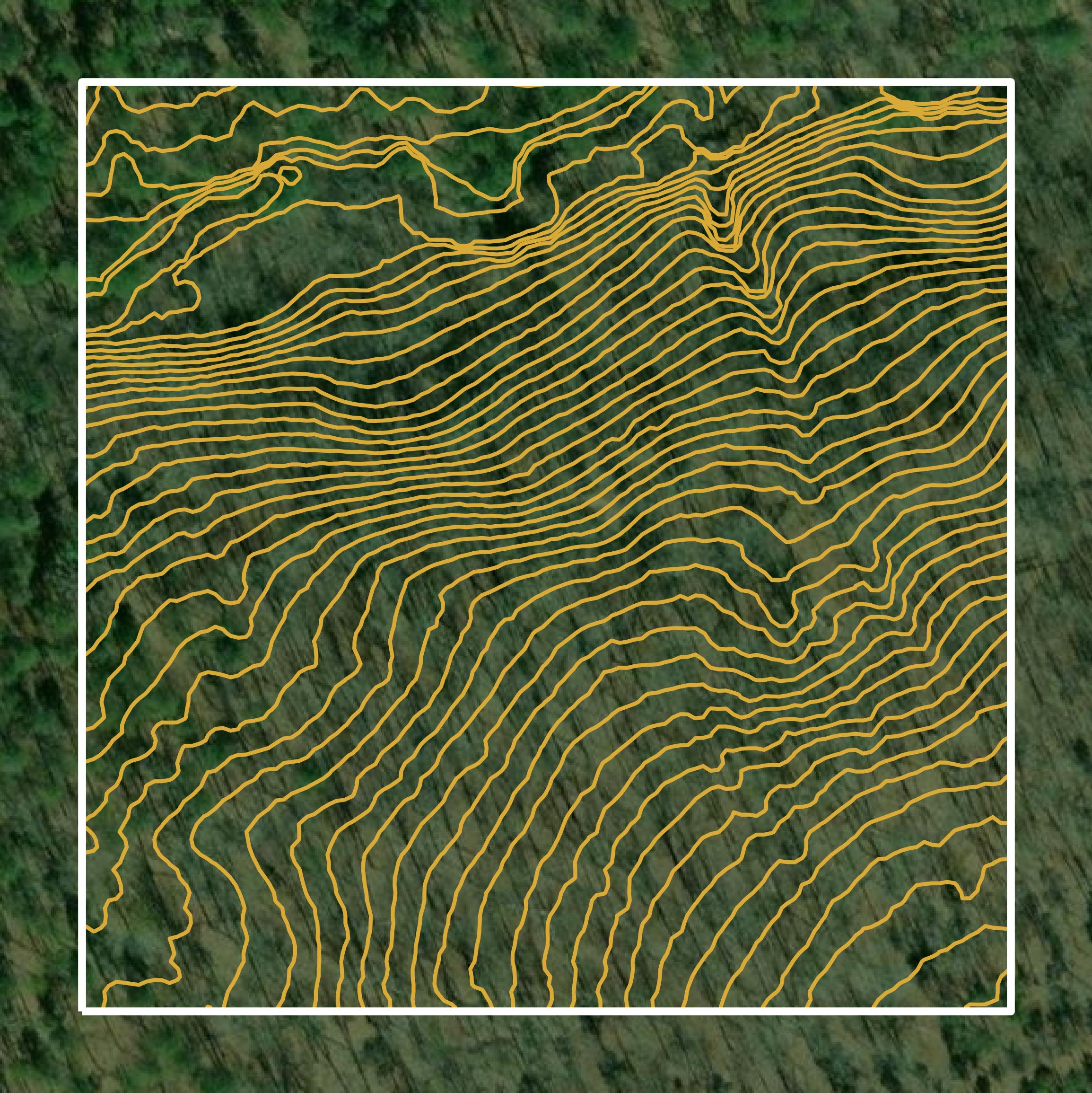 This image shows a contour map in Jones County created using GIS data in Equator.