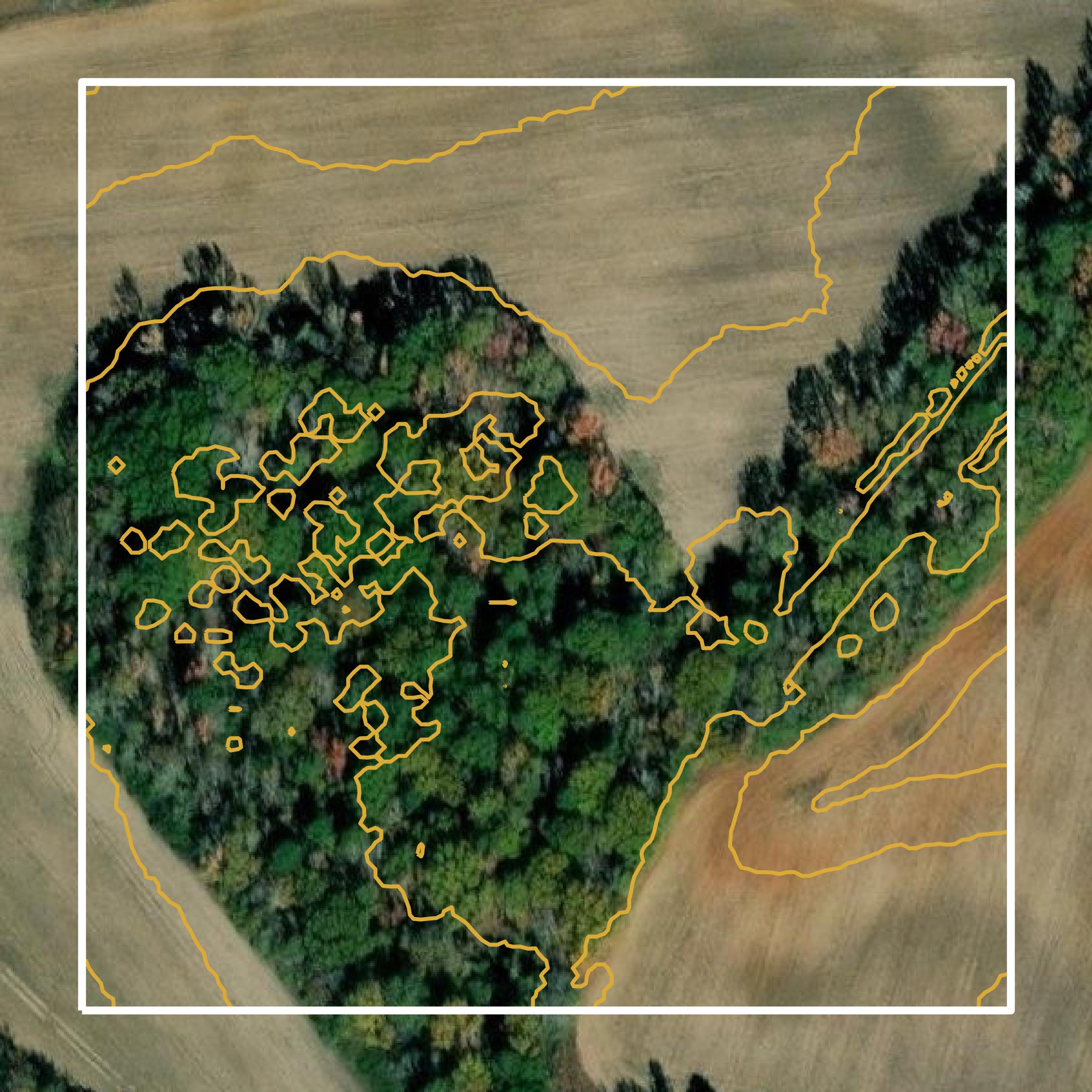 This image shows a contour map in Laurens County created using GIS data in Equator.