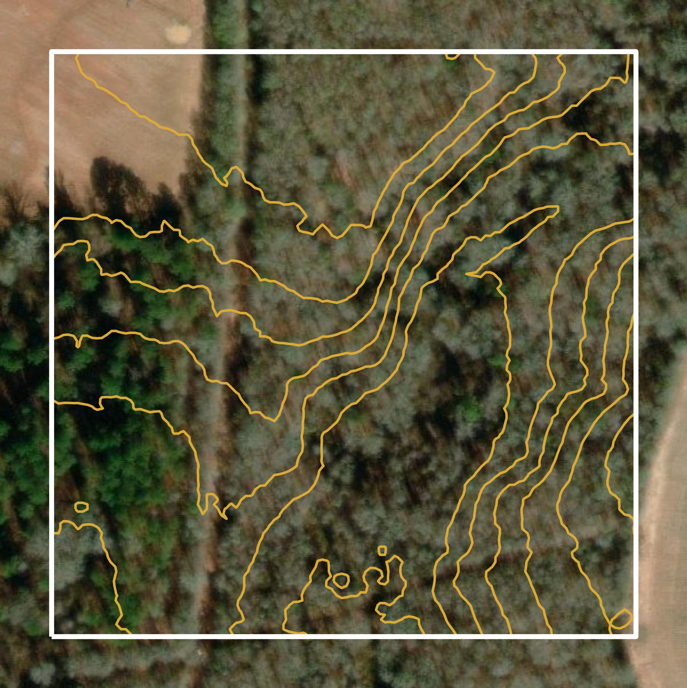 This image shows a contour map in Lee County created using GIS data in Equator.
