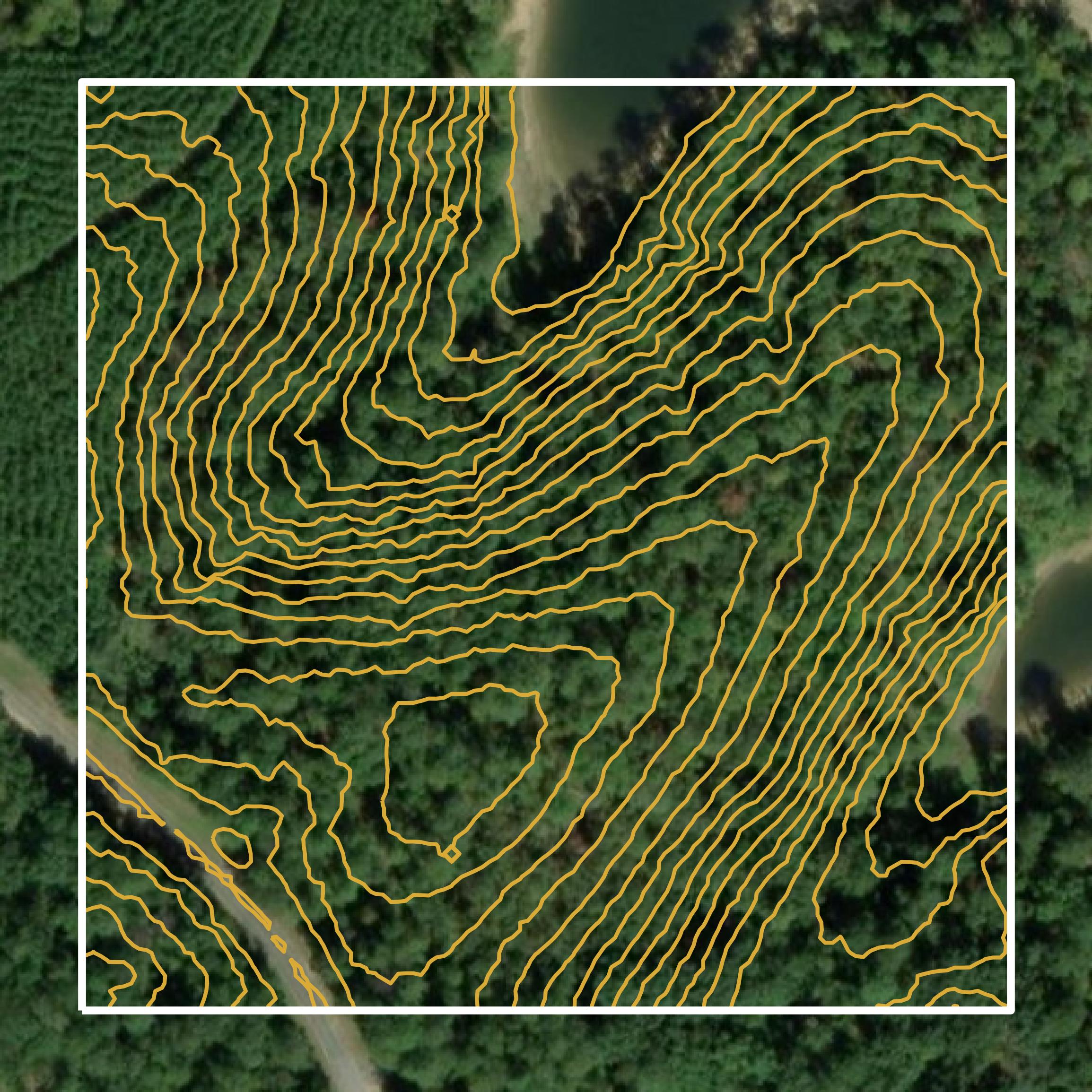 This image shows a contour map in Lincoln County created using GIS data in Equator.