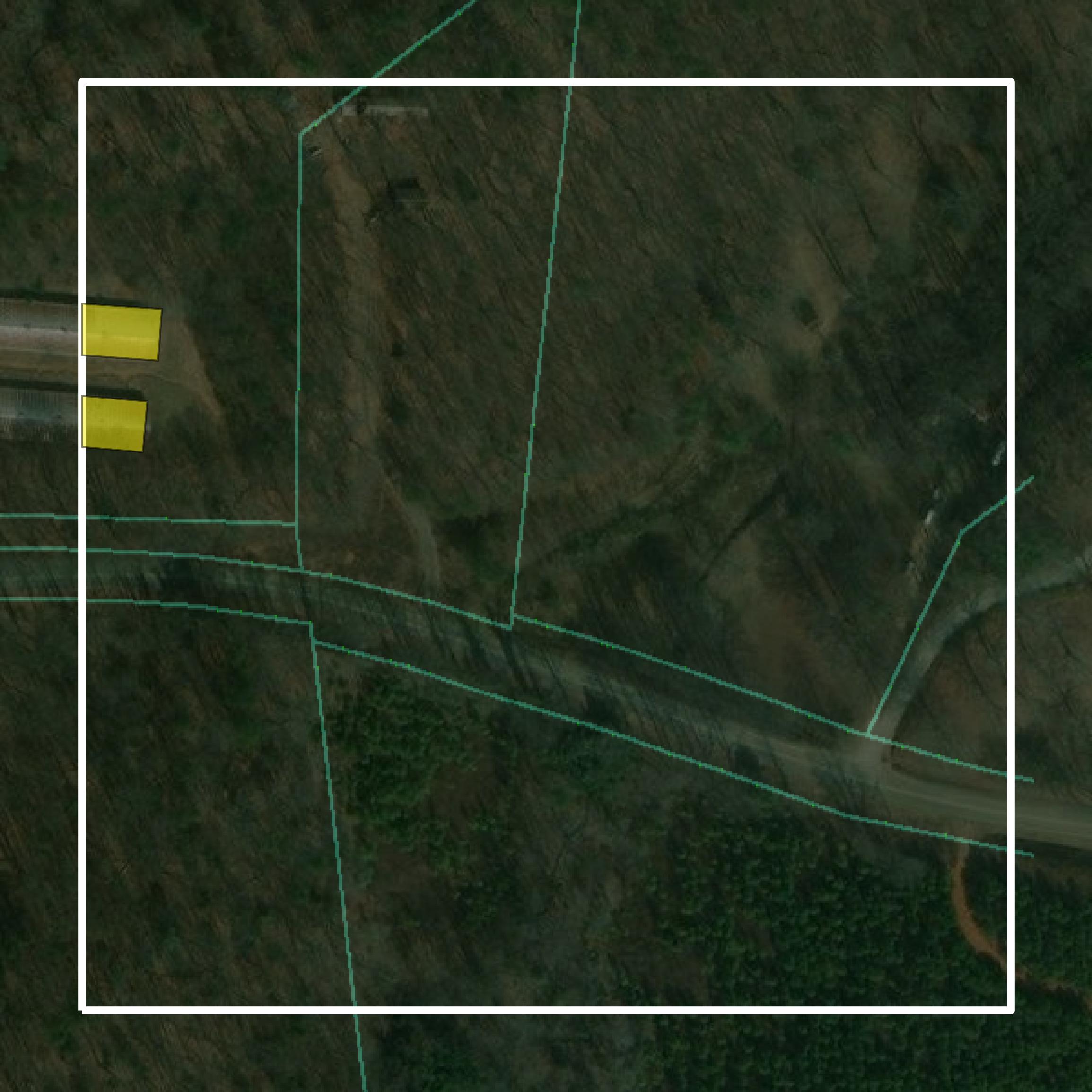 This image shows parcel and building data in Lumpkin County created using GIS data in Equator.