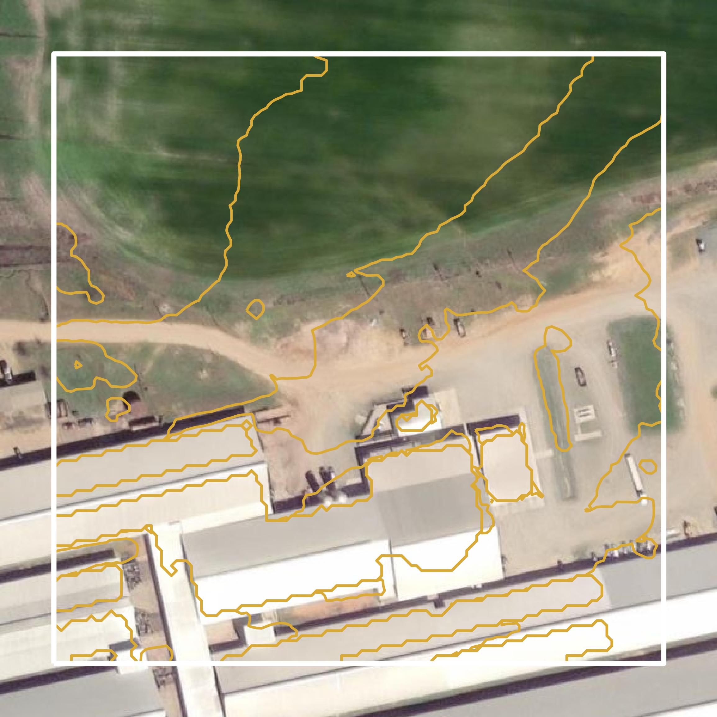 This image shows a contour map in Macon County created using GIS data in Equator.
