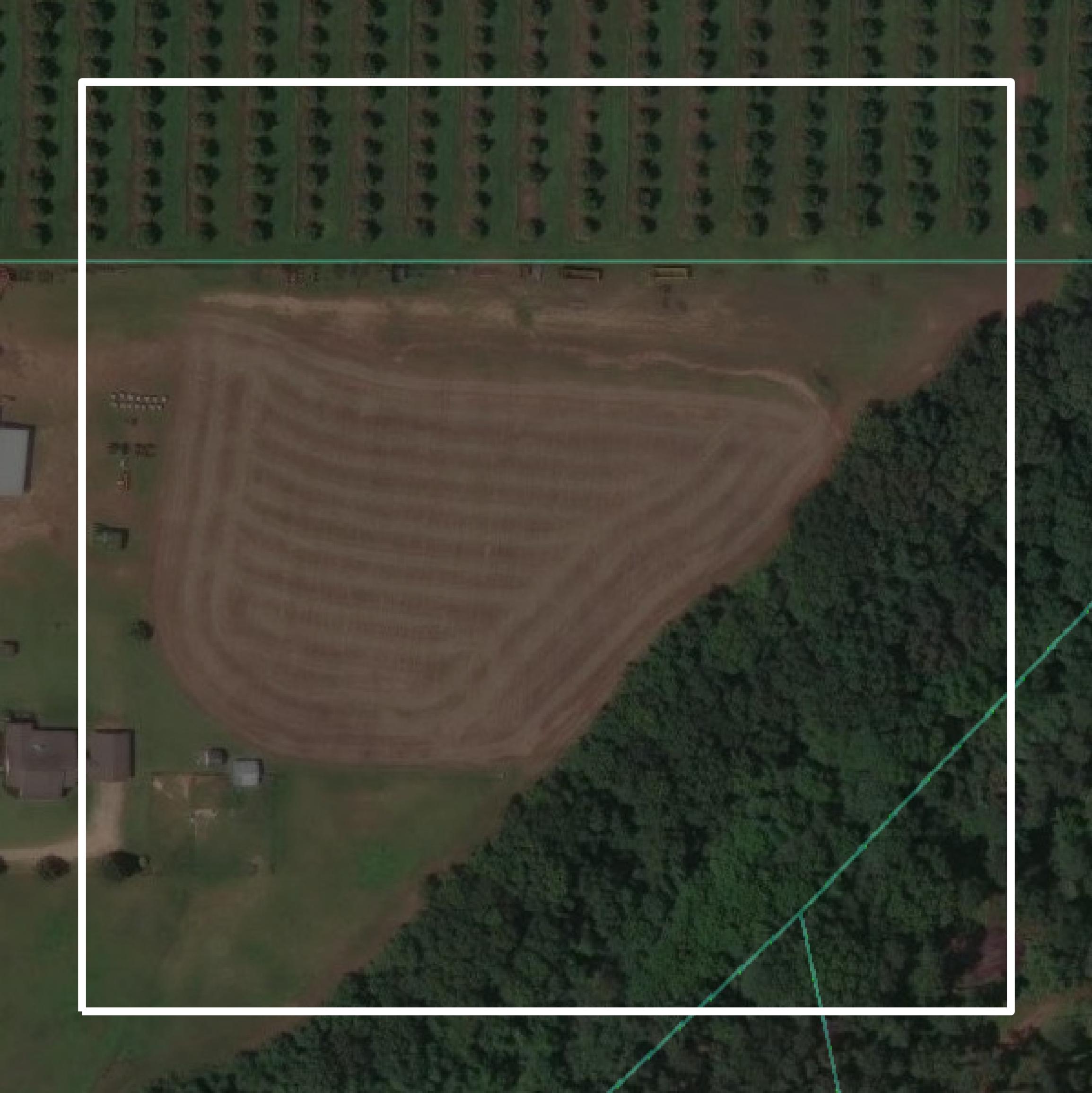 This image shows parcel and building data in Macon County created using GIS data in Equator.
