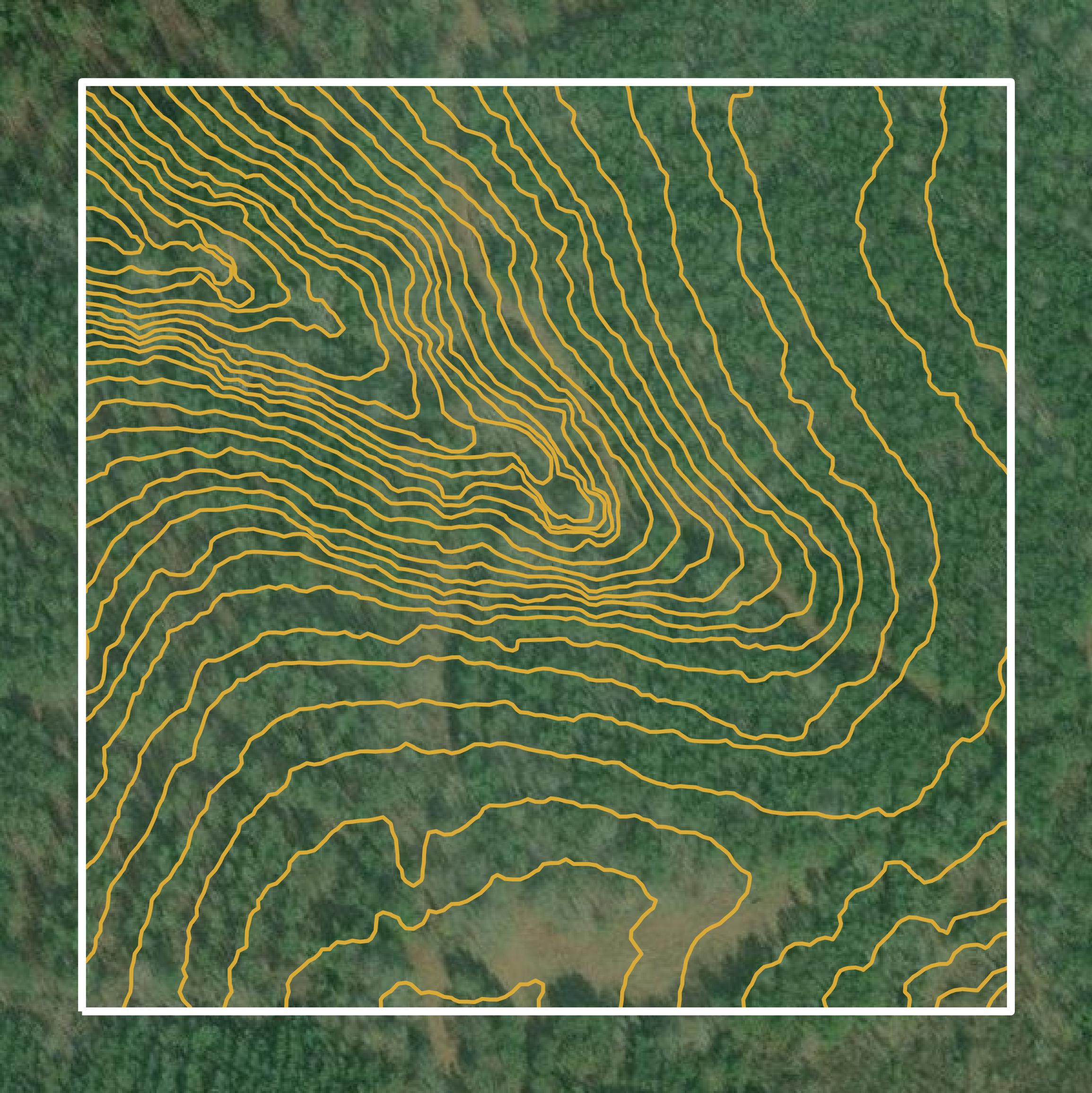 This image shows a contour map in Marion County created using GIS data in Equator.