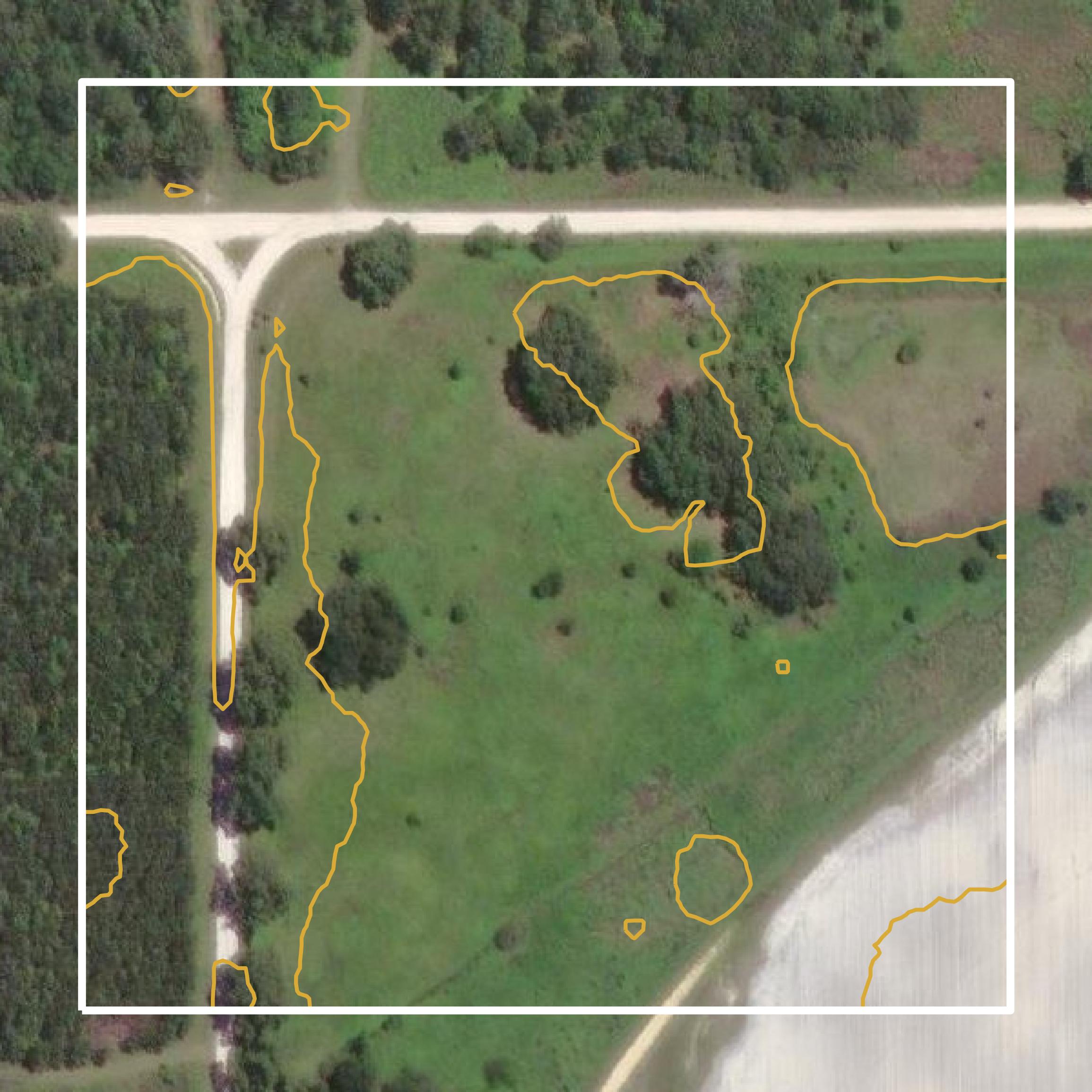 This image shows a contour map in Mitchell County created using GIS data in Equator.