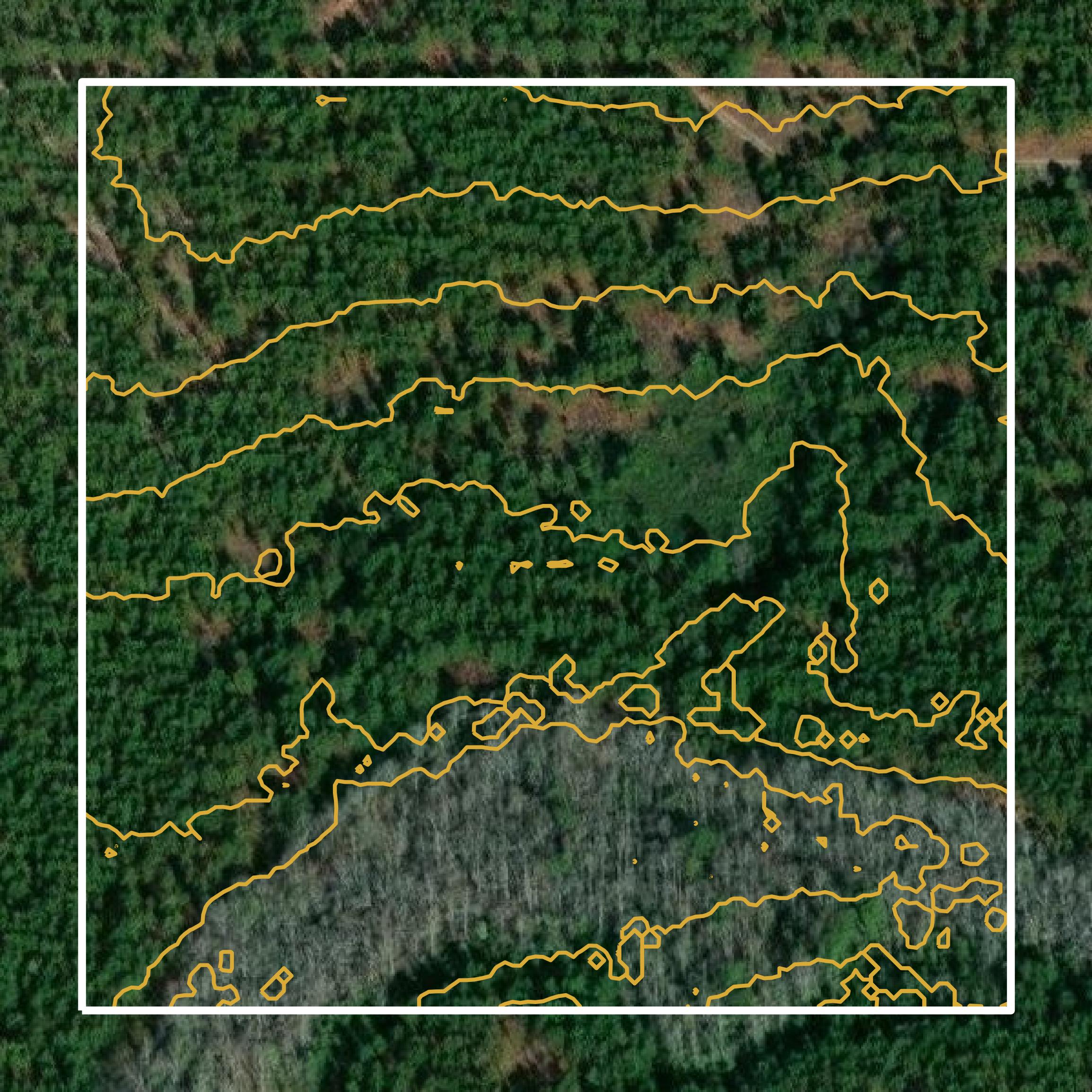 This image shows a contour map in Montgomery County created using GIS data in Equator.