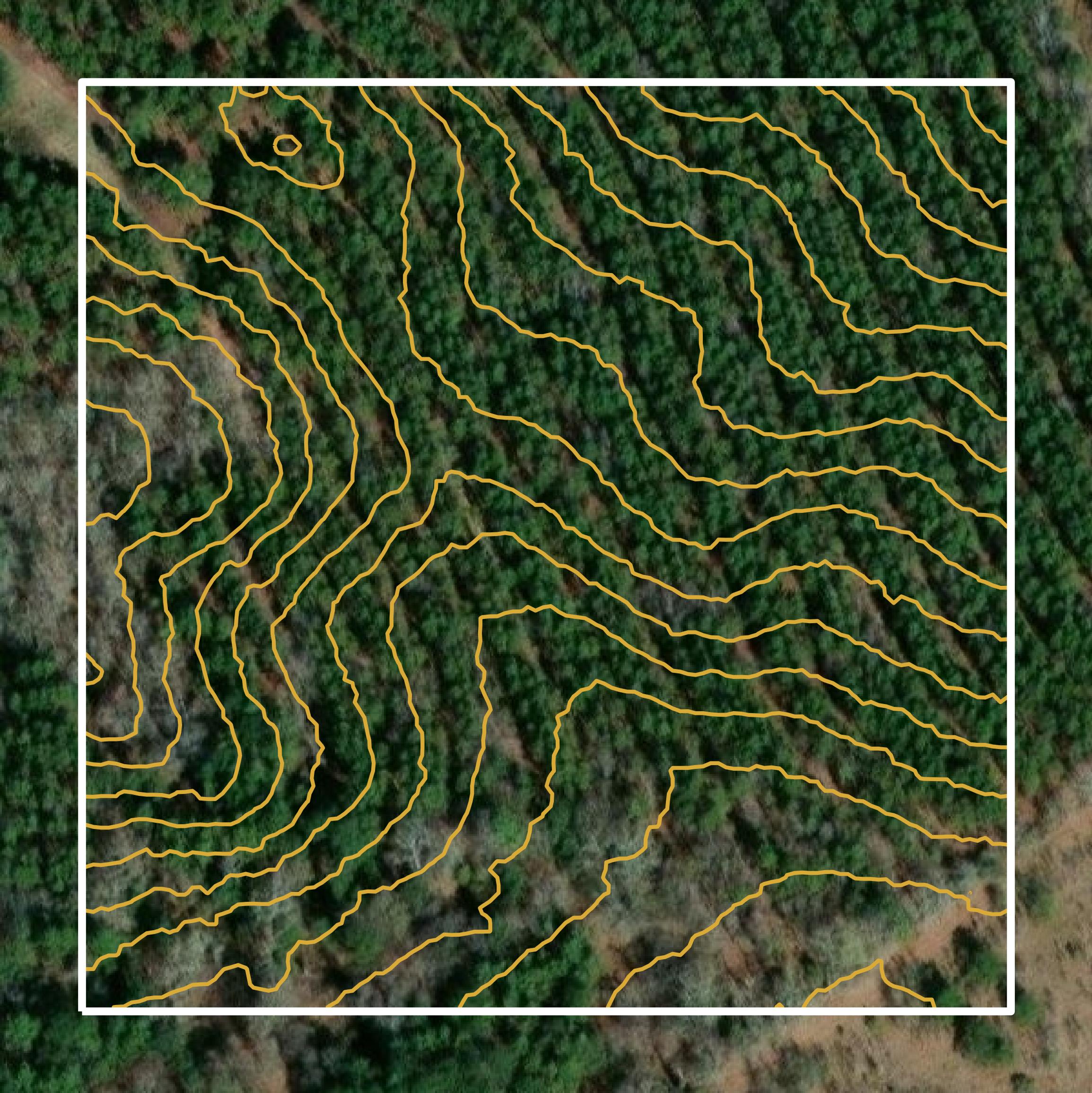 This image shows a contour map in Montgomery County created using GIS data in Equator.