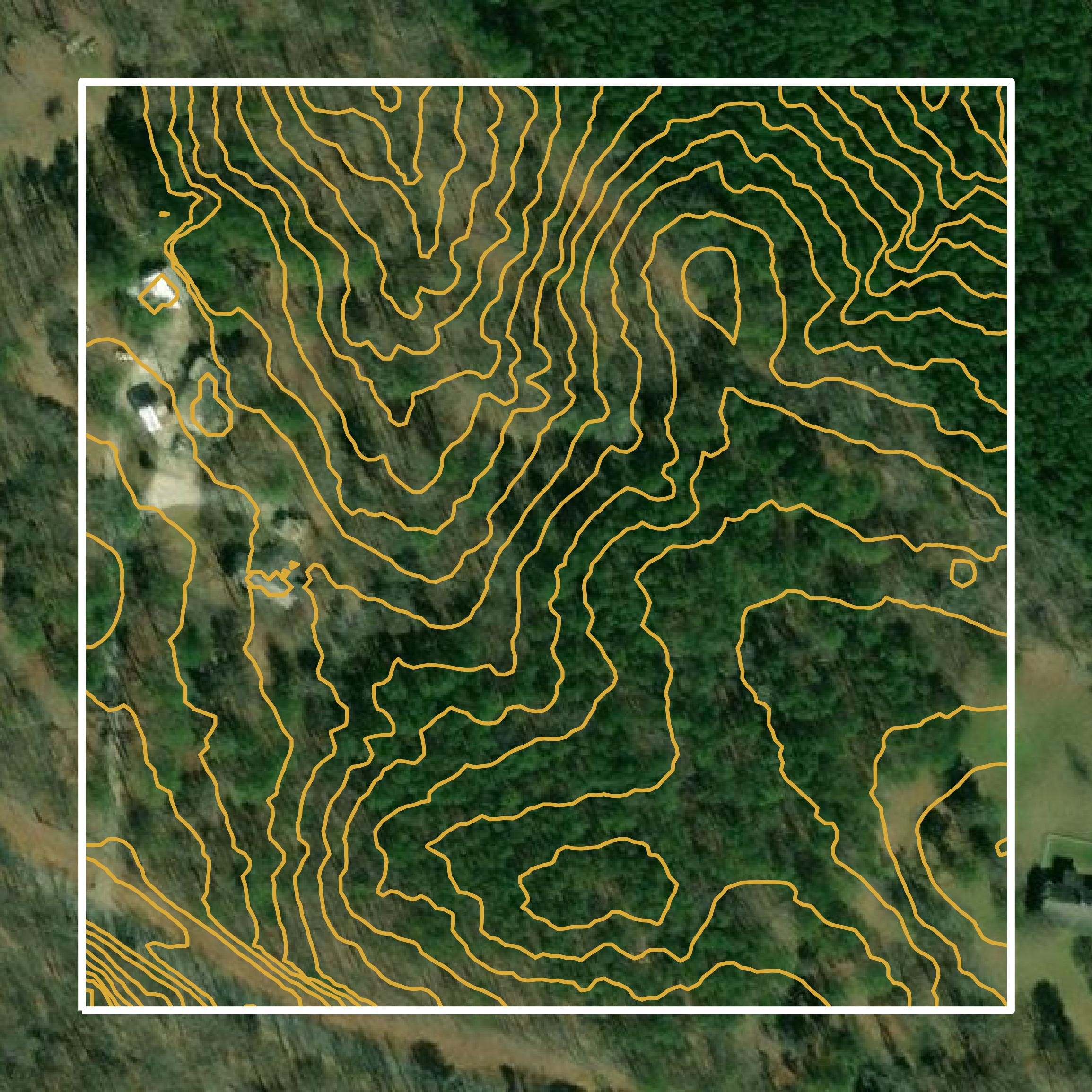 This image shows a contour map in Morgan County created using GIS data in Equator.